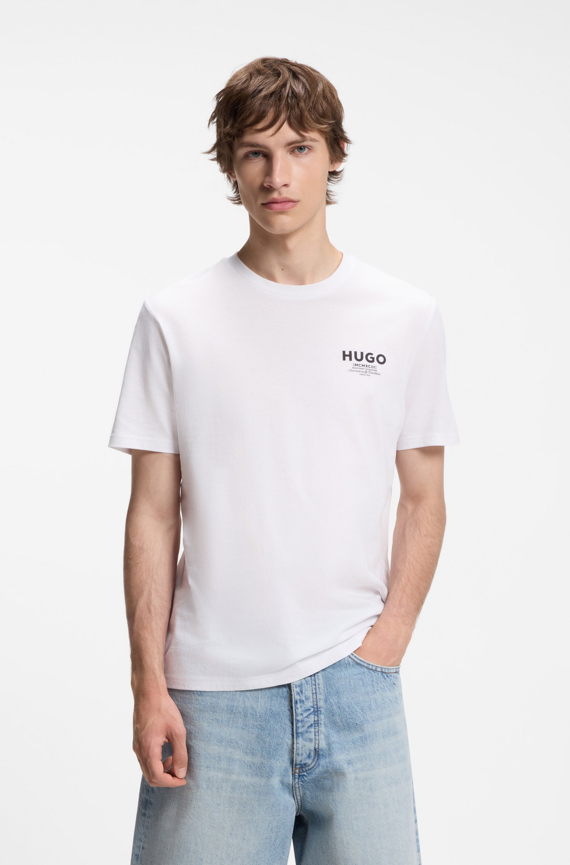 HUGO T-Shirt »Nesptee« Rundhalsausschnitt, Regular Fit, reine Baumwolle