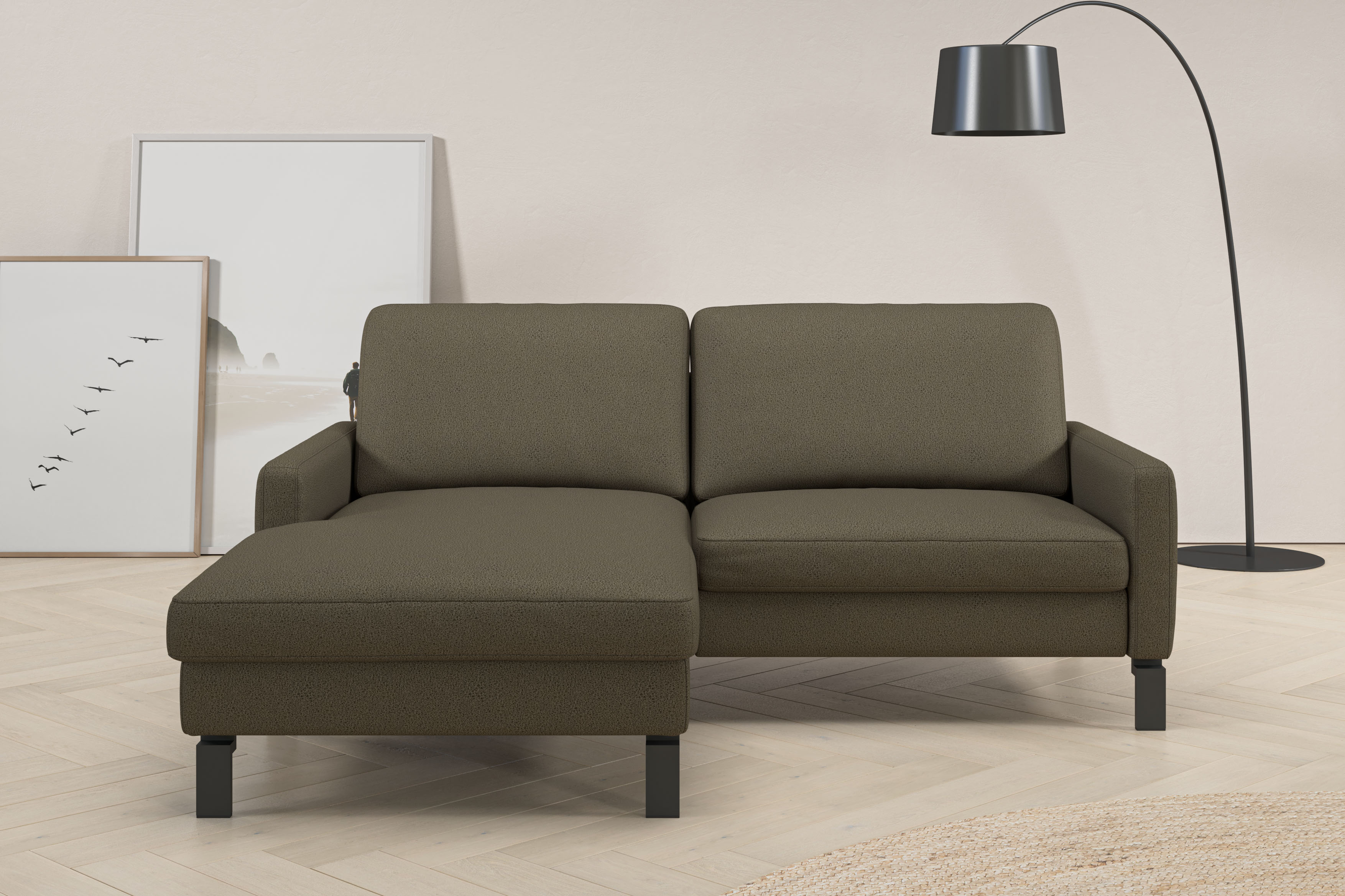 Home affaire Ecksofa "Lecce, L-Form, Federkernpolsterung, Breite 194 cm" inkl. saugroboterfreundliche Höhe & schmale Armlehnen