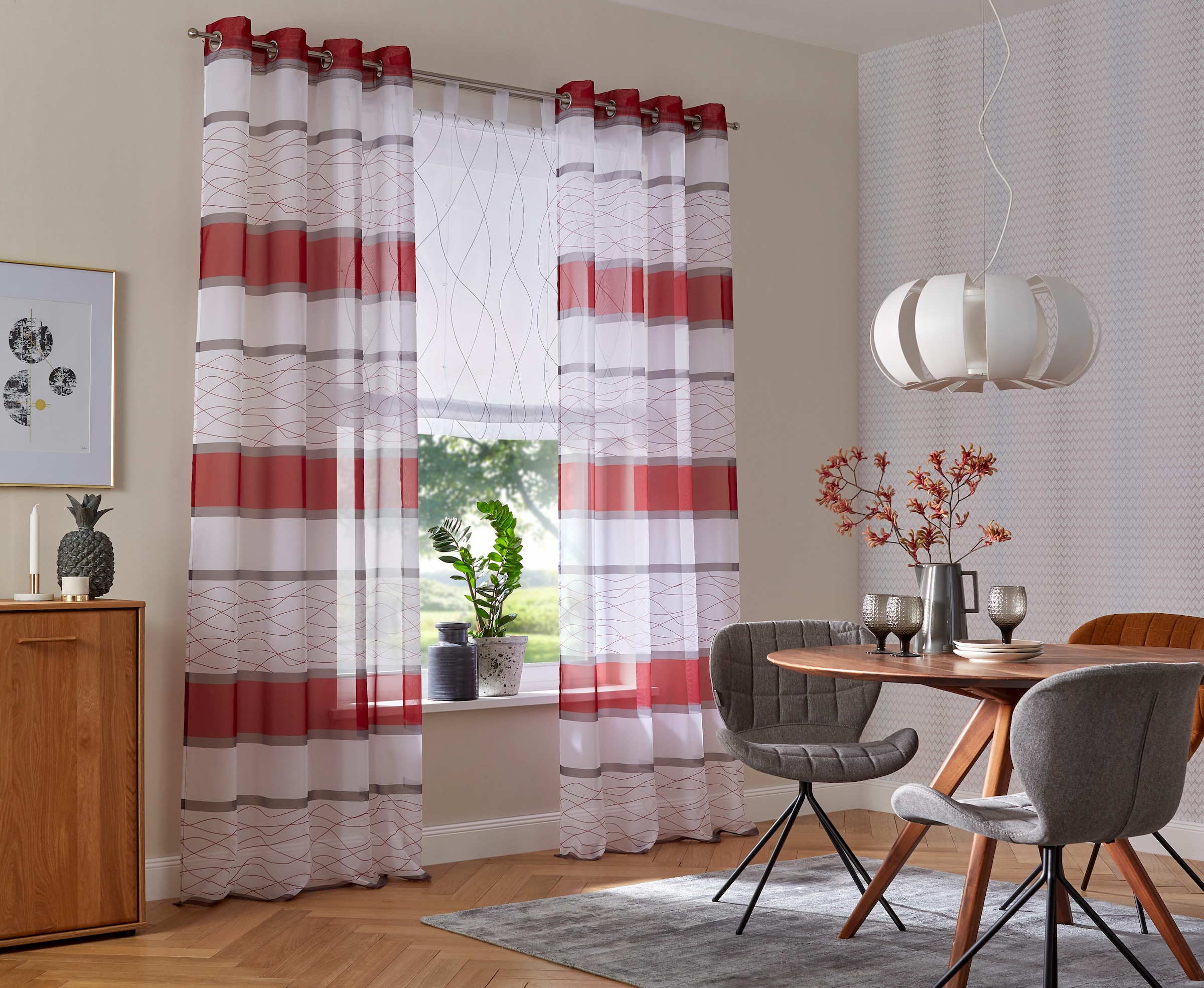 my home Gardine "Jay" Ösen 2 Stk. tlg. Vorhang, 2-er Set, Fertiggardine, tr günstig online kaufen
