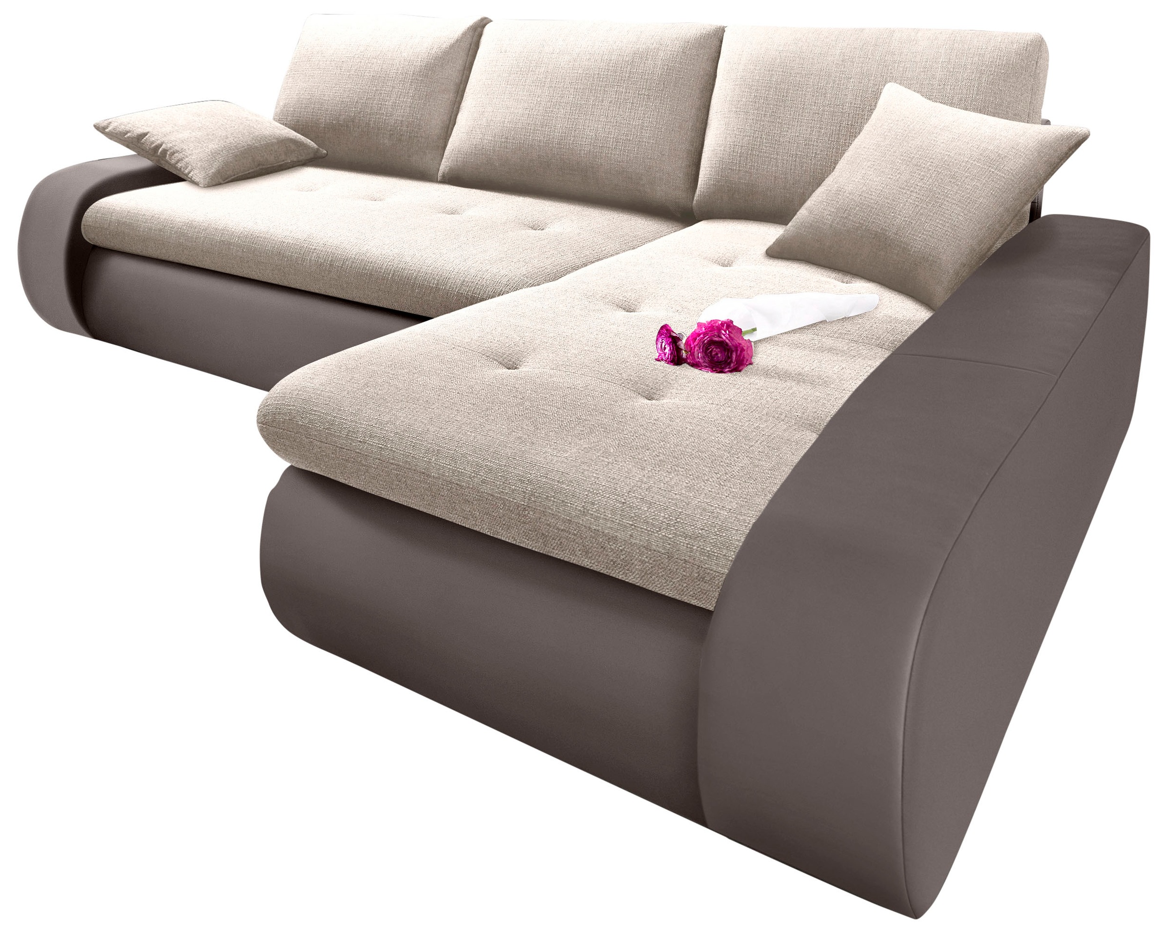 TRENDMANUFAKTUR Ecksofa "Indie, modern und bequem, Materialmix, OTTOs Choic günstig online kaufen