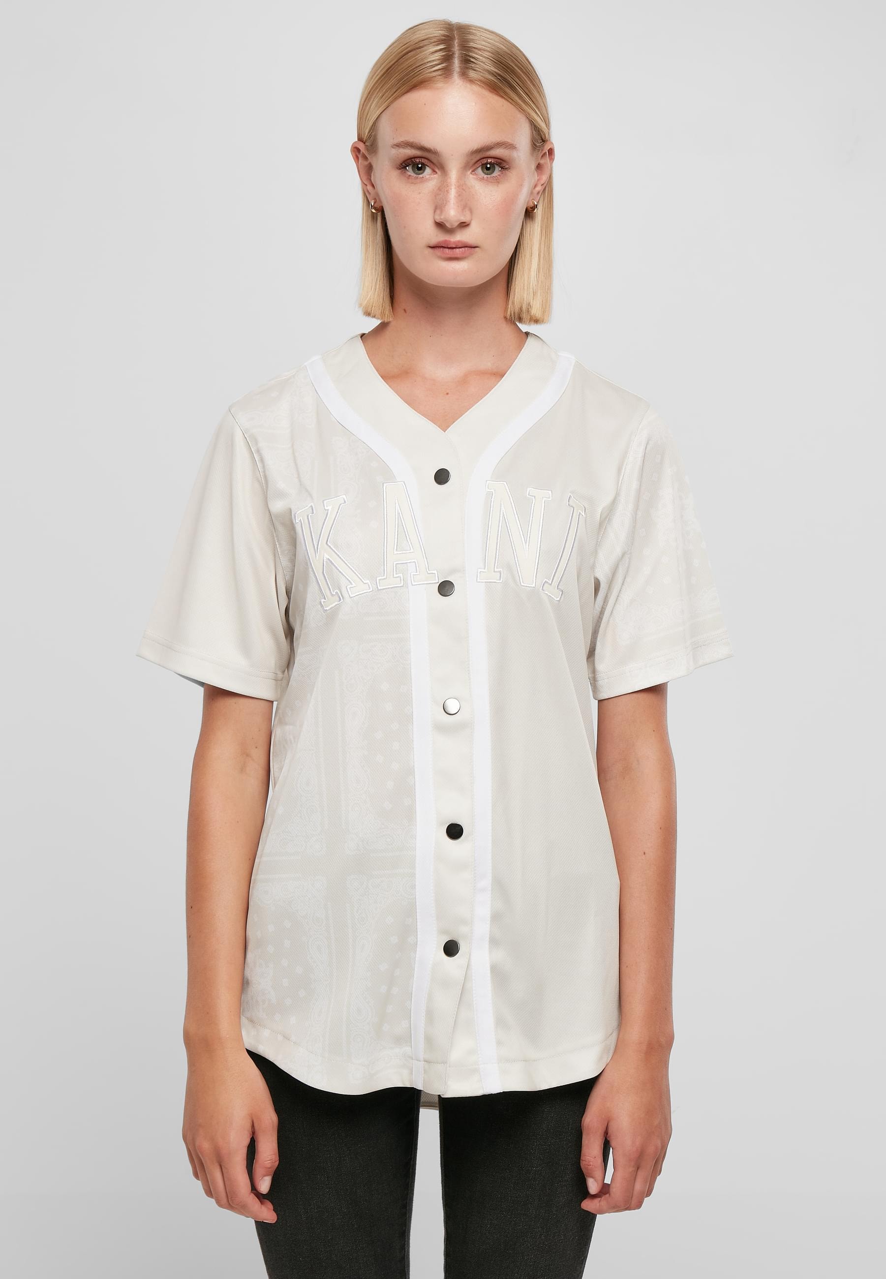 Karl Kani Langarmhemd »Karl Kani Damen KW223-056-2 College Paisley Block Baseball Shirt«, (1 tlg.)
