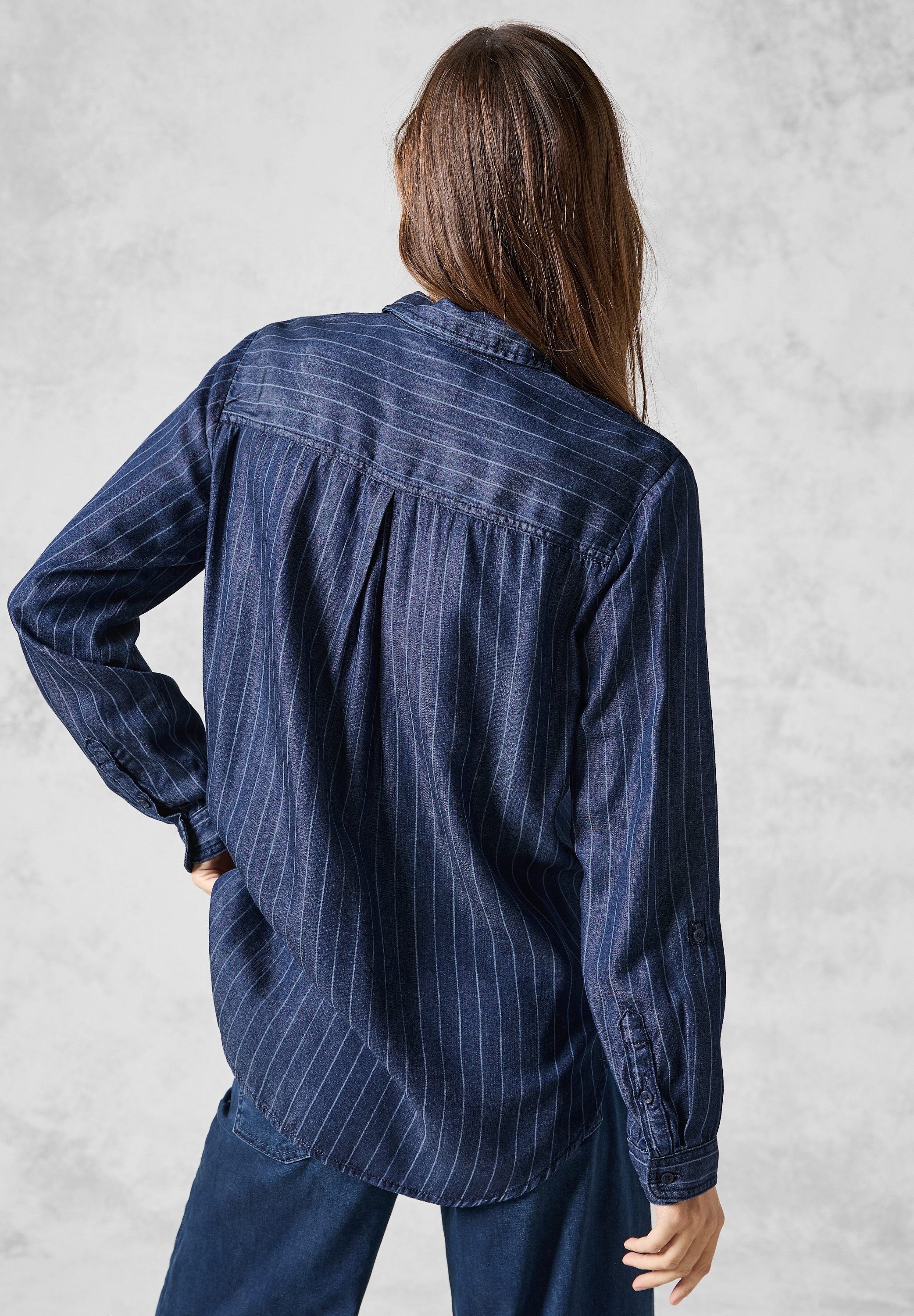 Cecil Jeansbluse, im Streifen-Design