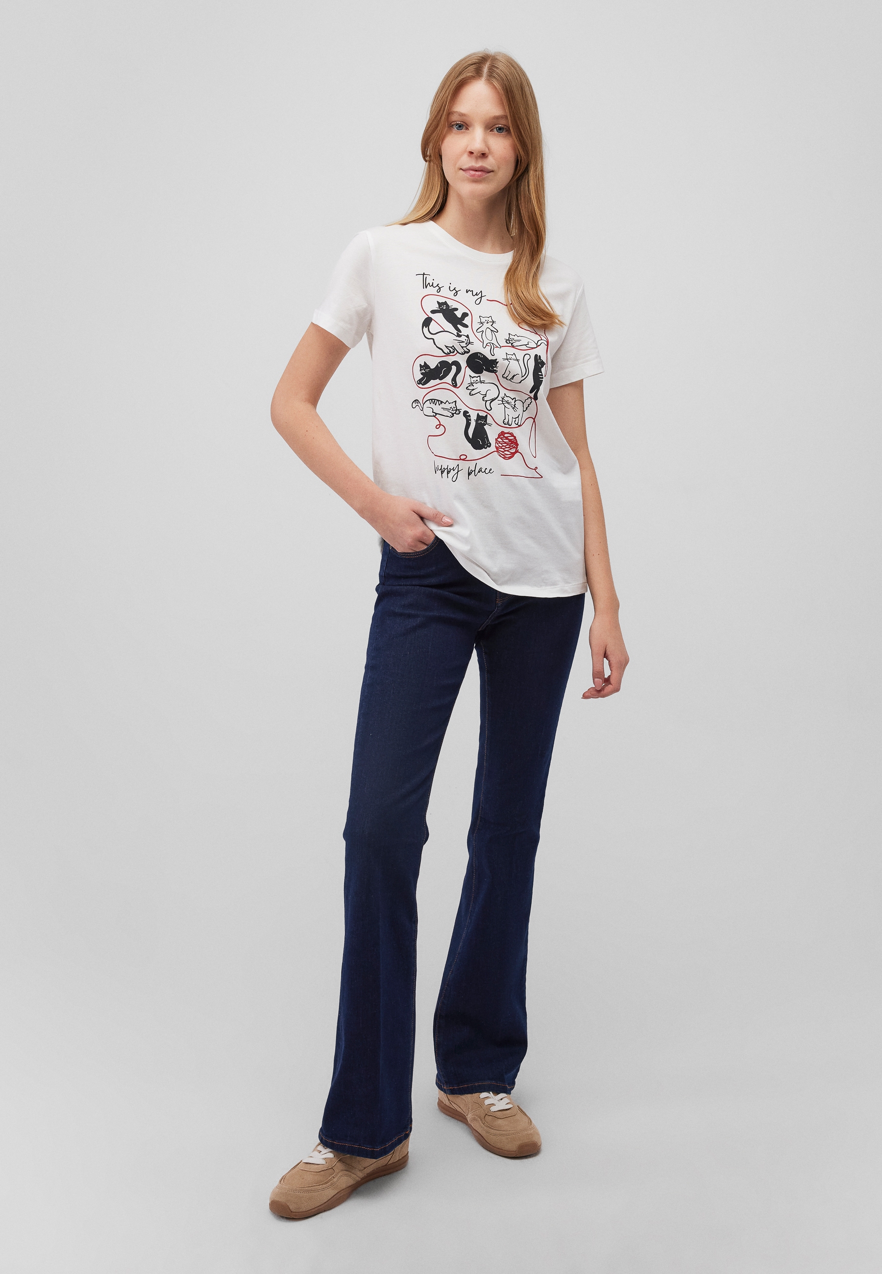 Mavi T-Shirt »CAT WOOL T-SHIRT«, Print T-Shirt