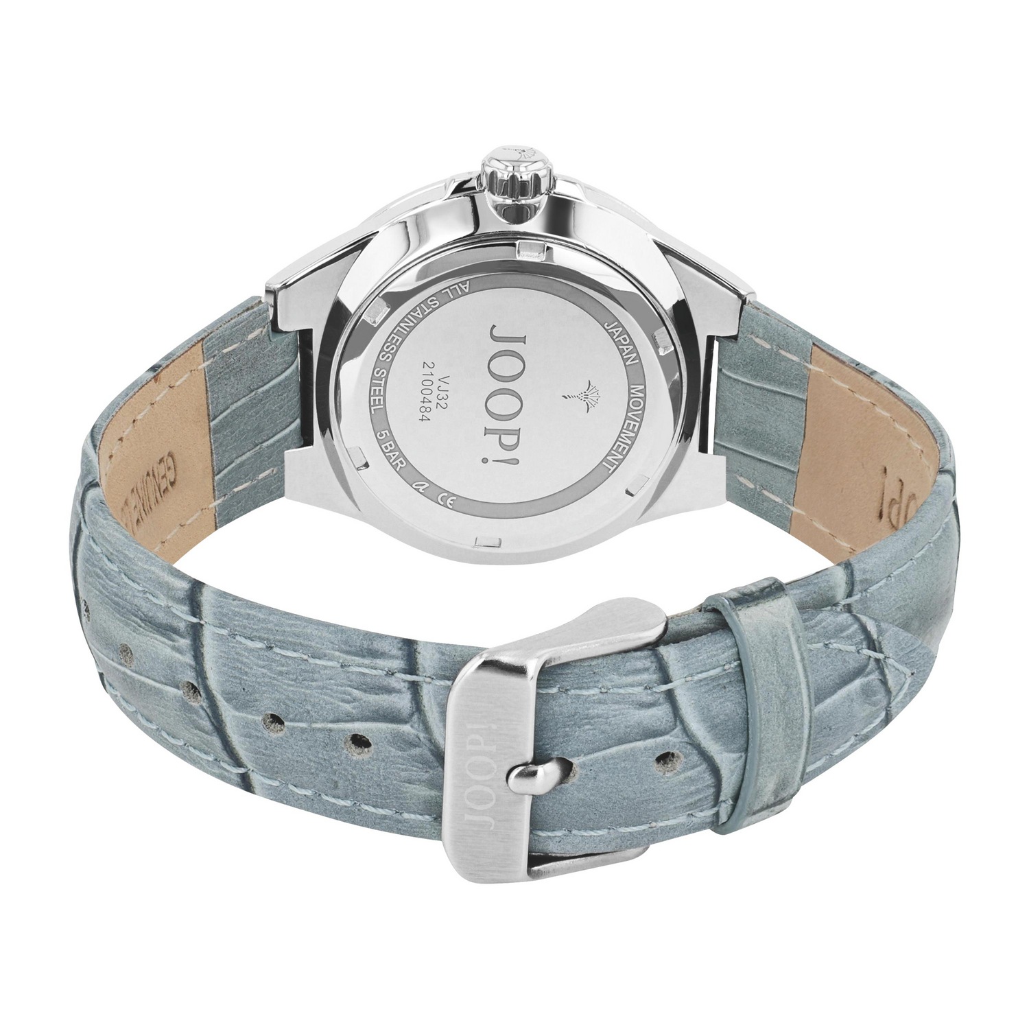 JOOP! Quarzuhr Armbanduhr, Damenuhr, Lederarmband, analog, Jahr, Monat