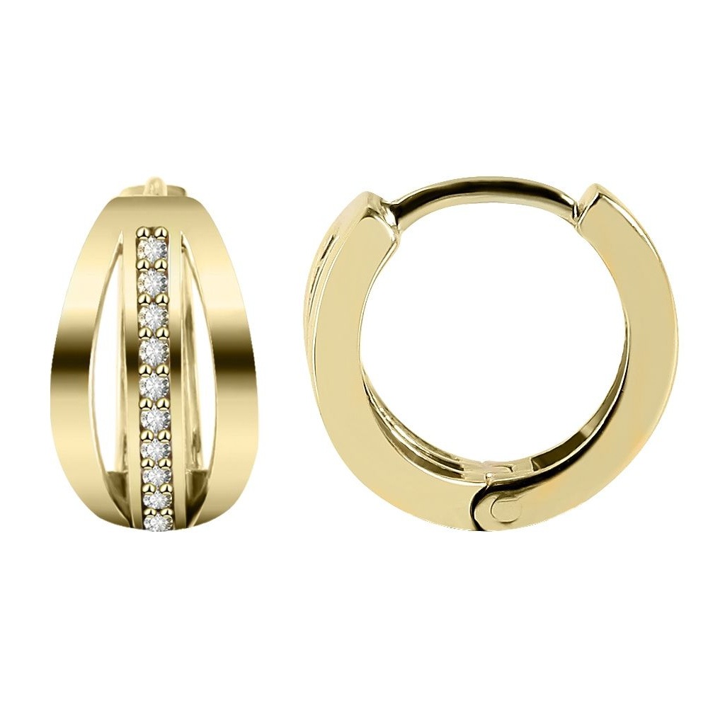 Adelia´s Klappcreolen »Damen Ohrringe – Klappcreole aus 333 Gold mit Zirkonia« Perfekt zum Verschenken an besondere Menschen