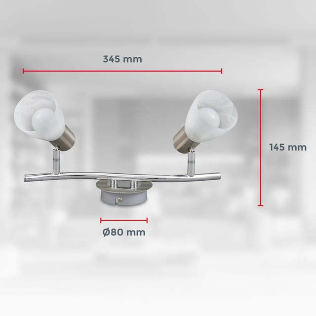 B.K.Licht Deckenspots »BK_DS1029 LED Deckenstrahler, Schwenkbar, Inkl. E14- Leuchtmittel«, 2 flammig-flammig, 3.000K warmweißes Licht, 2x 5W-LED, IP20,  Spotleuchte, Deckenleuchte bestellen | BAUR