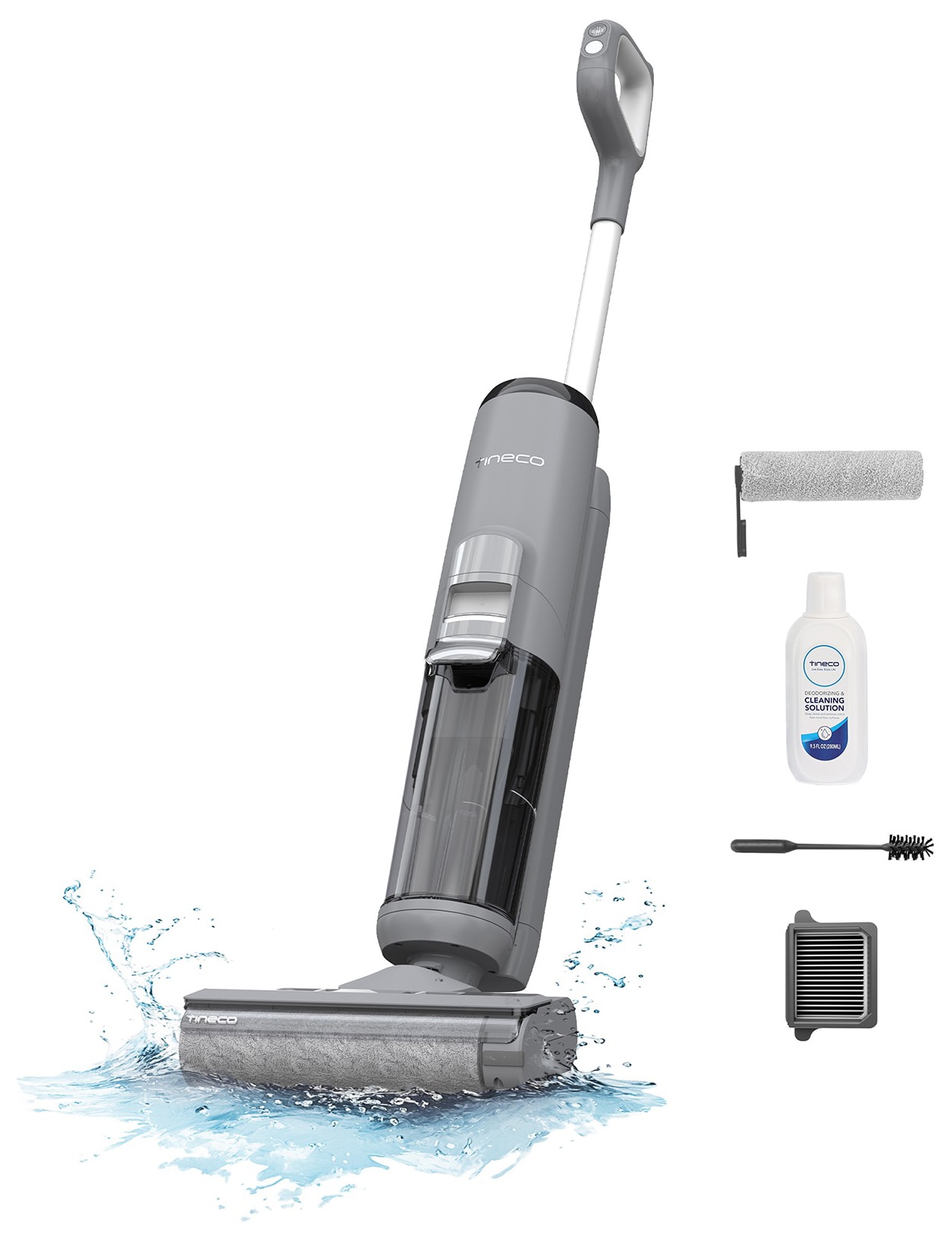 Tineco Nass-Trocken-Sauger "Tineco iFLOOR 5 Breeze mit automatischer Selbstreinigung" beutellos, 35 Min Akku, Tierhaarfilter, Hartbodenreiniger, Doppeltank
