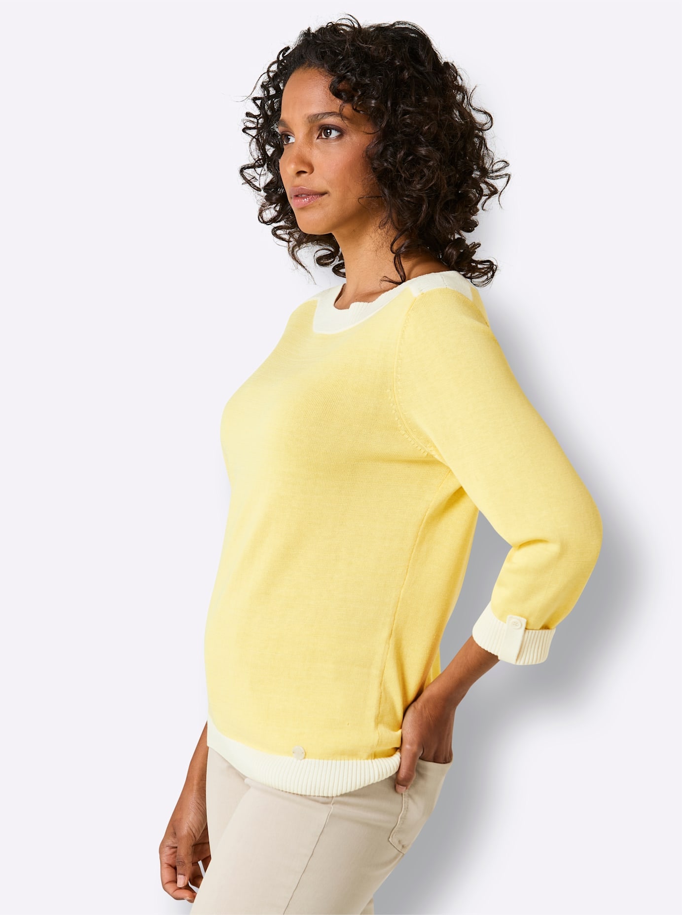 CREATION L PREMIUM 3/4 Arm-Pullover »Seiden-Baumwoll-Pullover«