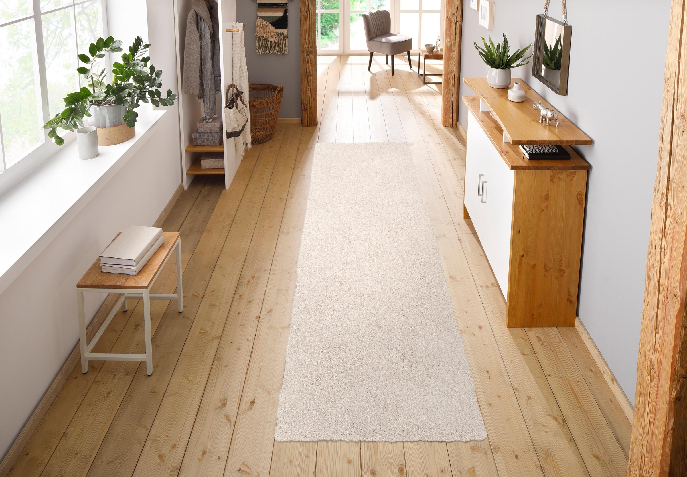 my home Hochflor-Läufer »Microfaser Teppich Magong, besonders weich, sehr feiner Flor«, rechteckig, 25 mm Höhe, uni Teppiche, Wohnzimmer, Schlafzimmer, Kinderzimmer, Flur, Brücke