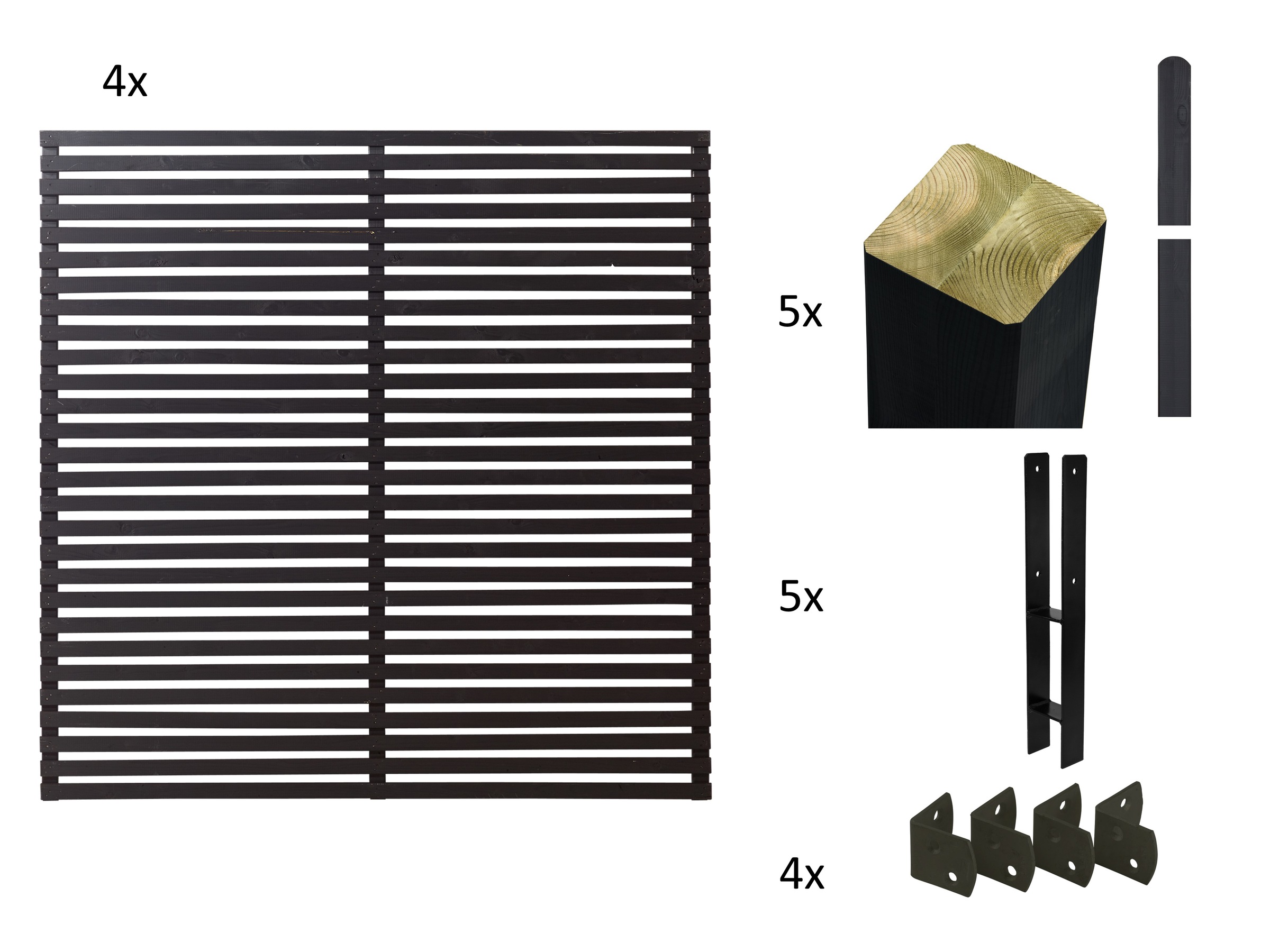 Thumbnail - PLUS Sichtschutzelement "Tokyo", Höhe: 180 cm, Gesamtlänge: 5,76 bis 13,32 m, zum Einbetonieren