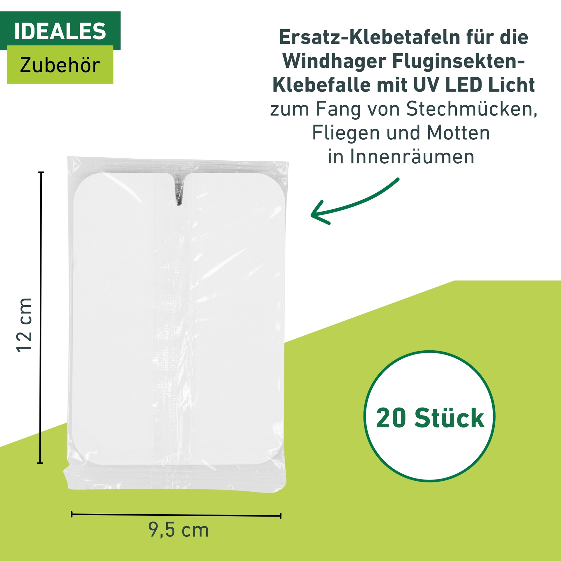 Windhager Klebefalle »Ersatz-Klebetafeln 20 Stück für Artikel 03133« Fruchtfliegenfalle Nachfüllungen, Mottenfalle