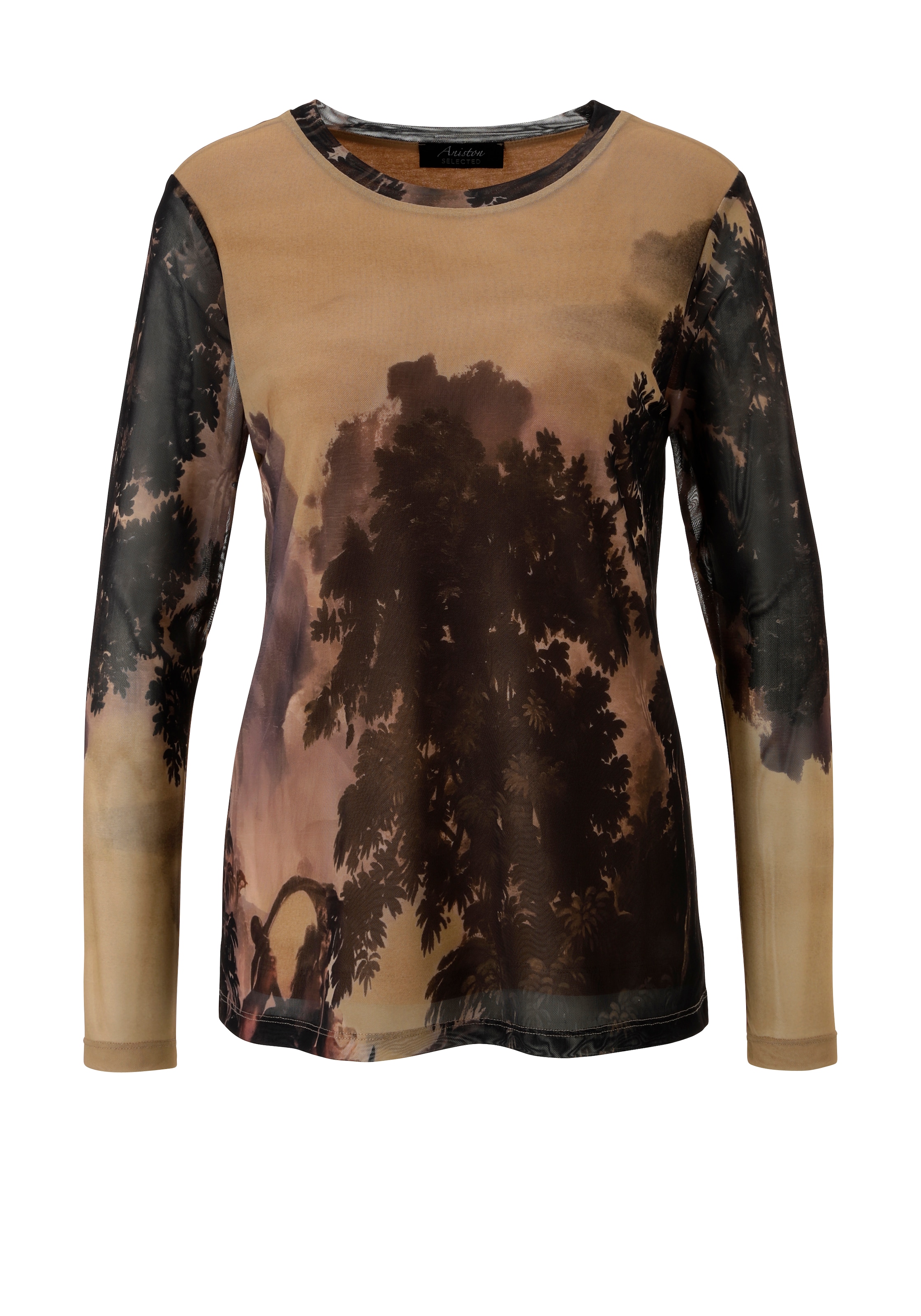Aniston SELECTED Langarmshirt dezent transparent und Body blickdicht gefüttert - NEUE KOLLEKTION