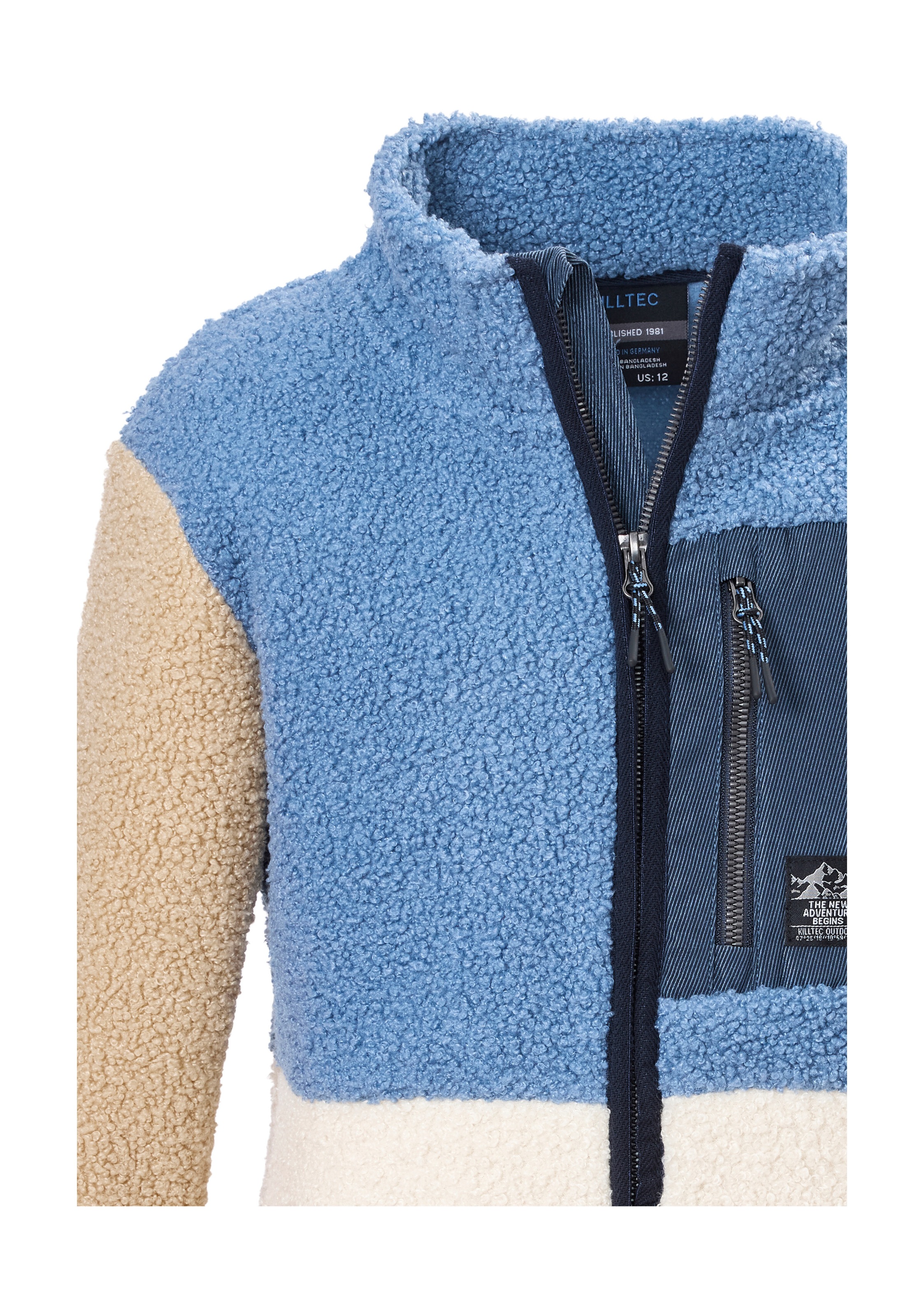 Killtec Fleecejacke »KOW 141 GRLS FLC JCKT« Weiche Sherpa Fleecejacke mit Kinnschutz und Stauraum