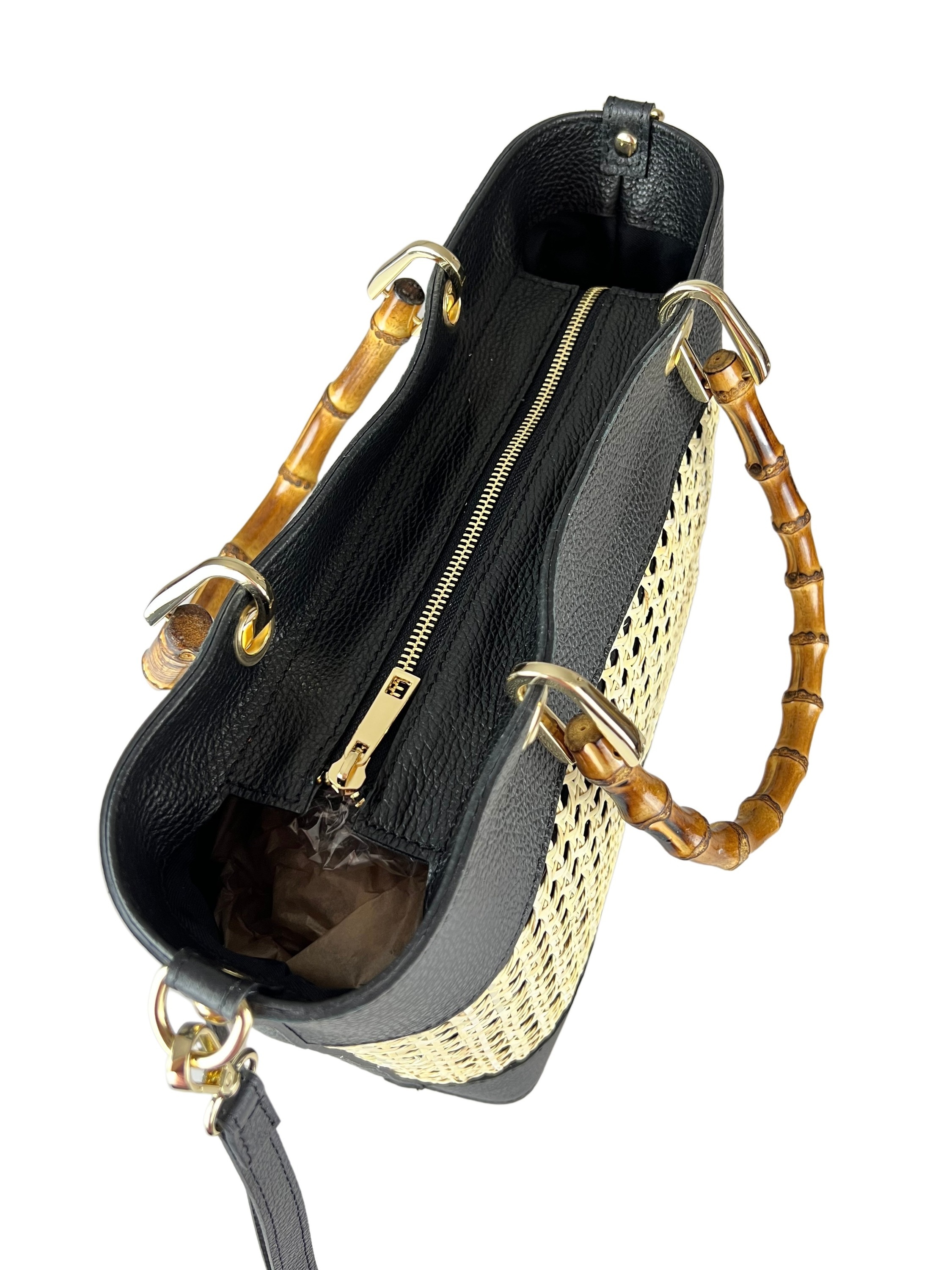 COLLEZIONE ALESSANDRO Schultertasche »Havanna«, aus Rindsleder, mit echtem Bast