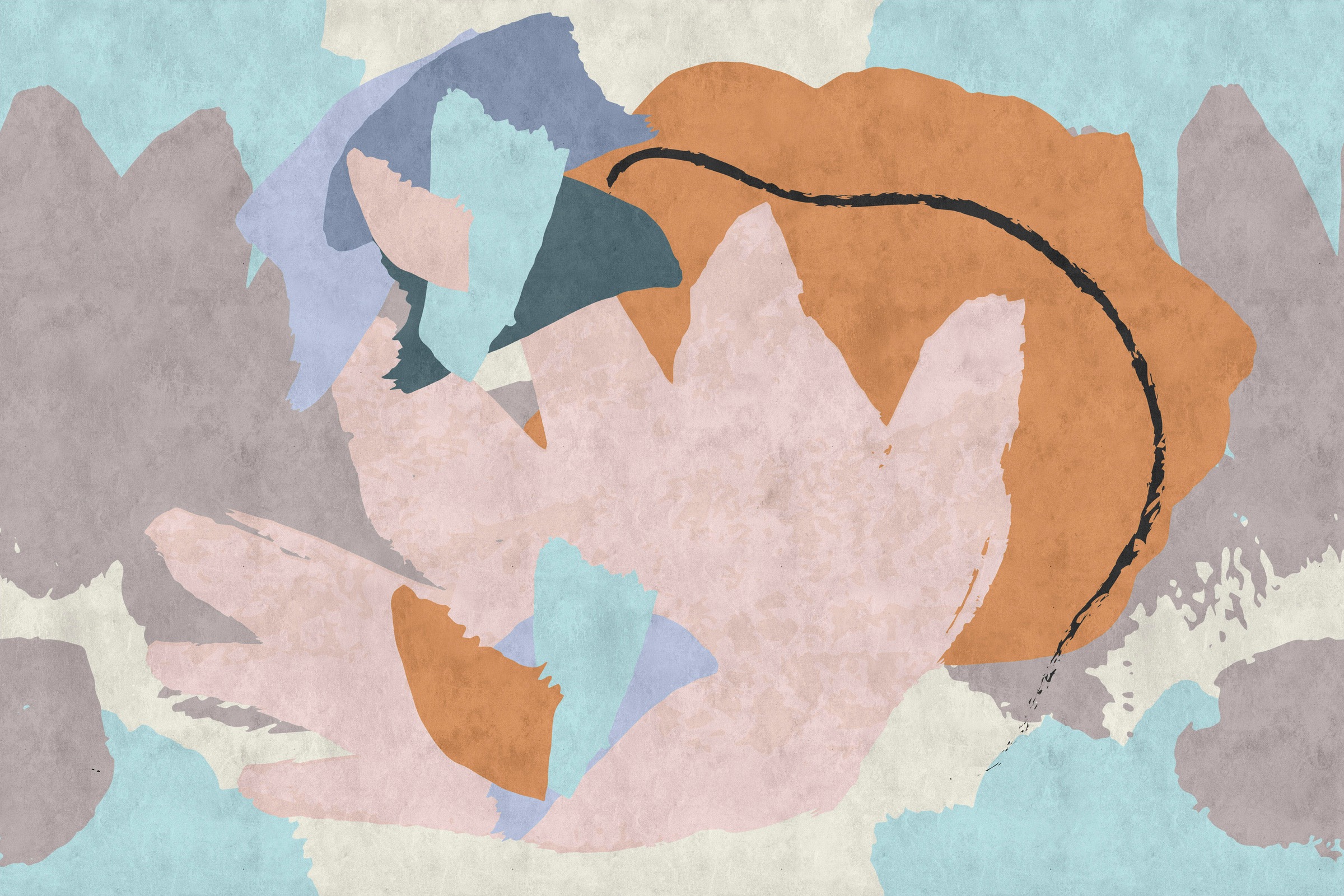 A.S. Création Leinwandbild »floral collage«, Kunst-Abstrakt-Kinder, (1 St.), Keilrahmen Bild Floral Abstrakt Leinwand-Bild Wohnzimmer modern Kinder
