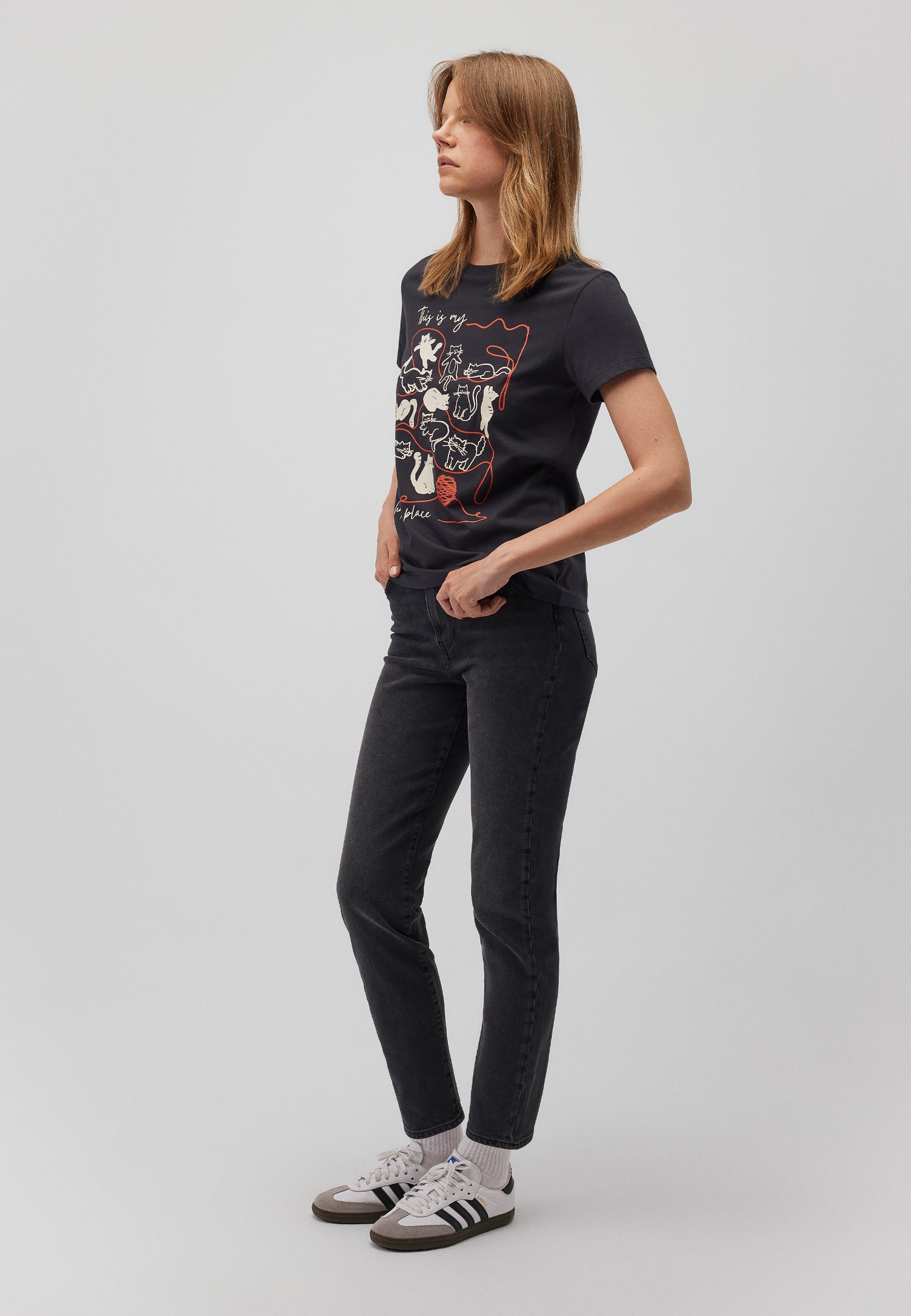 Thumbnail - Mavi T-Shirt "CAT WOOL T-SHIRT" Print T-Shirt