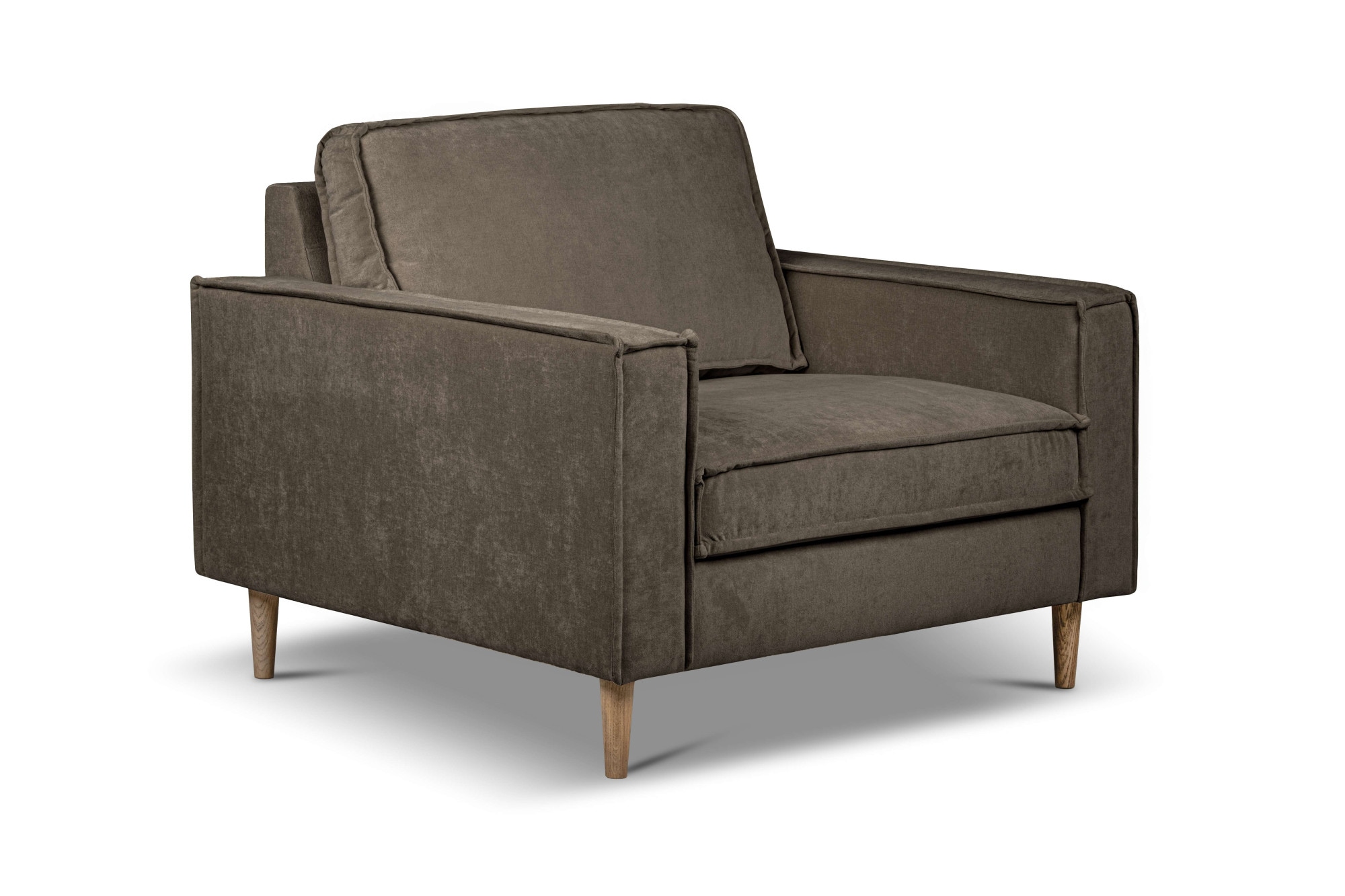 Home affaire Loveseat »Pinto Skandi 105 cm, Chenille, Struktur« mit Keder, Massivholzfüße Eiche geräuchert