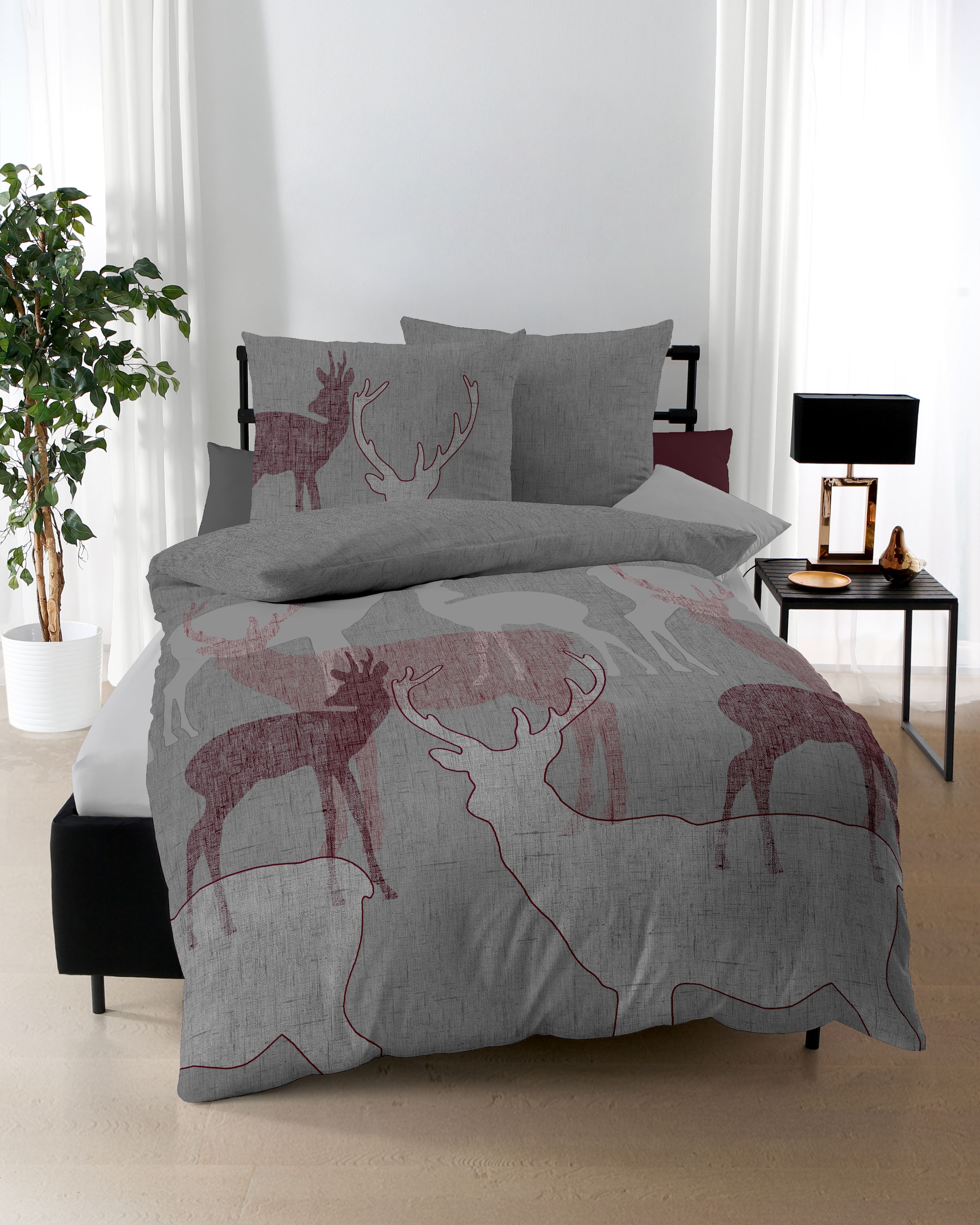 Kaeppel Bettwäsche "Hirsche" 2 Stk. tlg. mit Hirschen günstig online kaufen