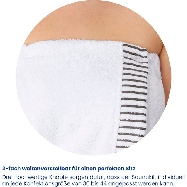 Schiesser Sarong »Saunakilt Rom für Damen aus saugstarkem Baumwoll-Frottier«,  (1 St.), mit Streifen-Akzent und Logostickerei | BAUR