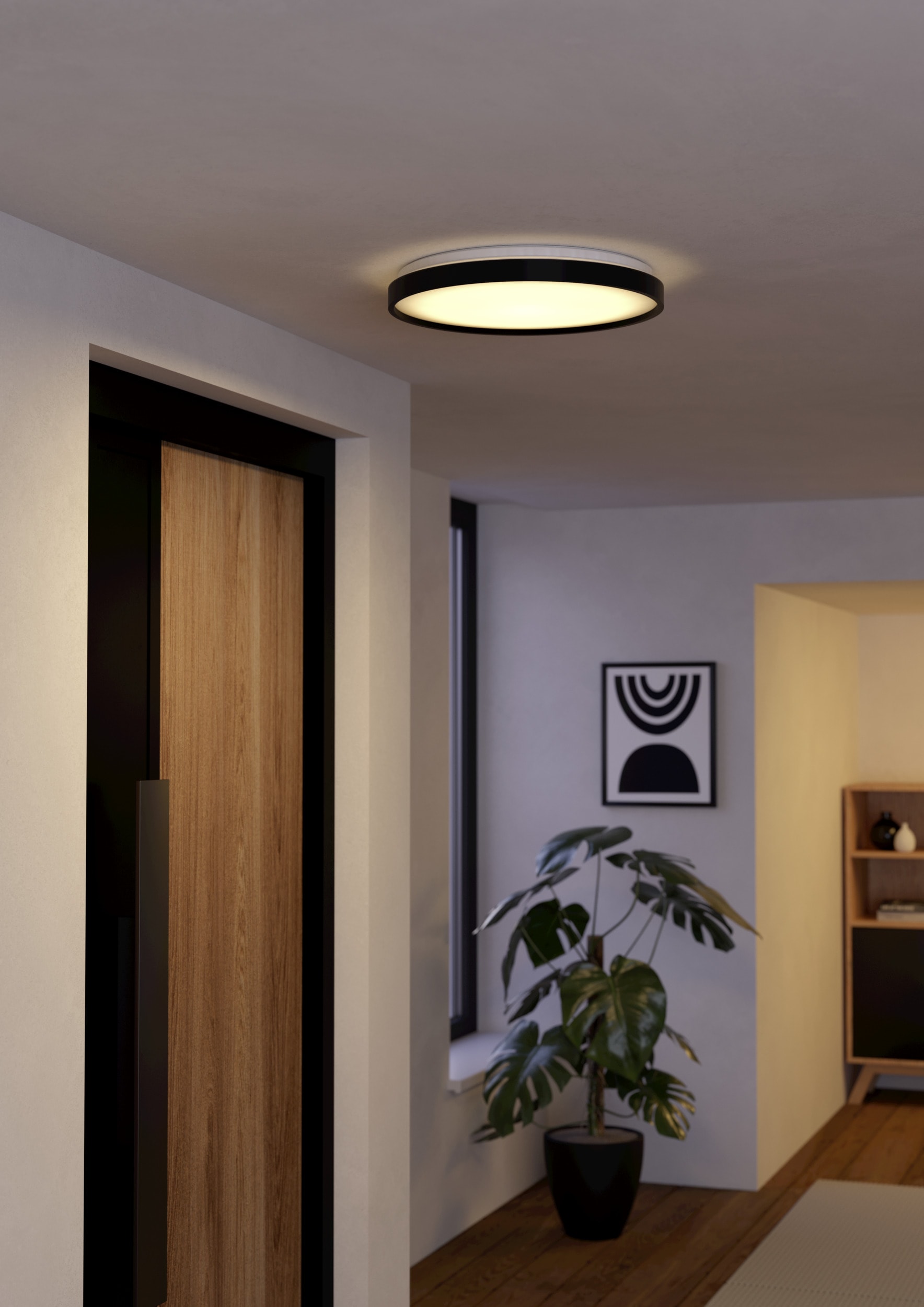 EGLO LED Deckenleuchte »MOZONCILLO-Z Deckenlampe, Disco-Modus, ZigBee 3.0, Wohnzimmerlampe« LED-Modul 1 Stk. RGB | warmweiß - kaltweiß Fernbedienung inkl., App / Sprachsteuerung Alexa, H: 6,5cm x D: 40 cm