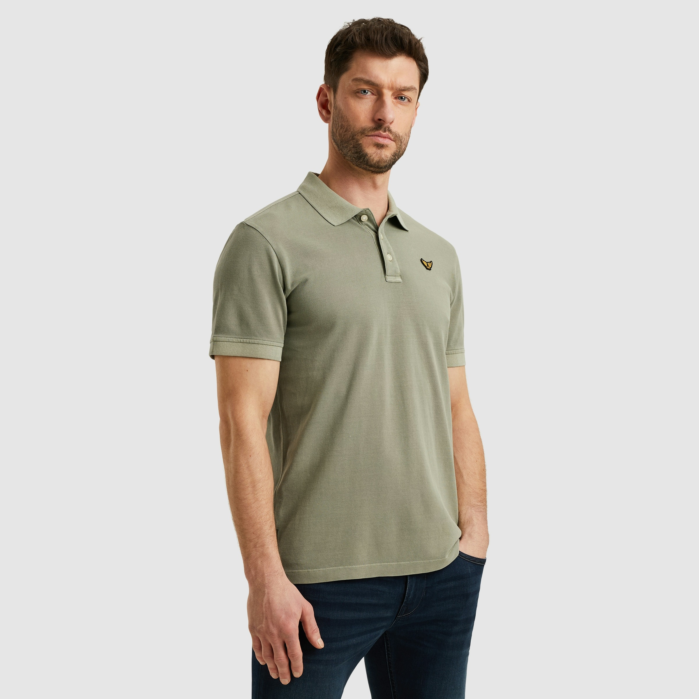 PME LEGEND Poloshirt "Short sleeve polo garment dyed pique" mit Logo Sticke günstig online kaufen