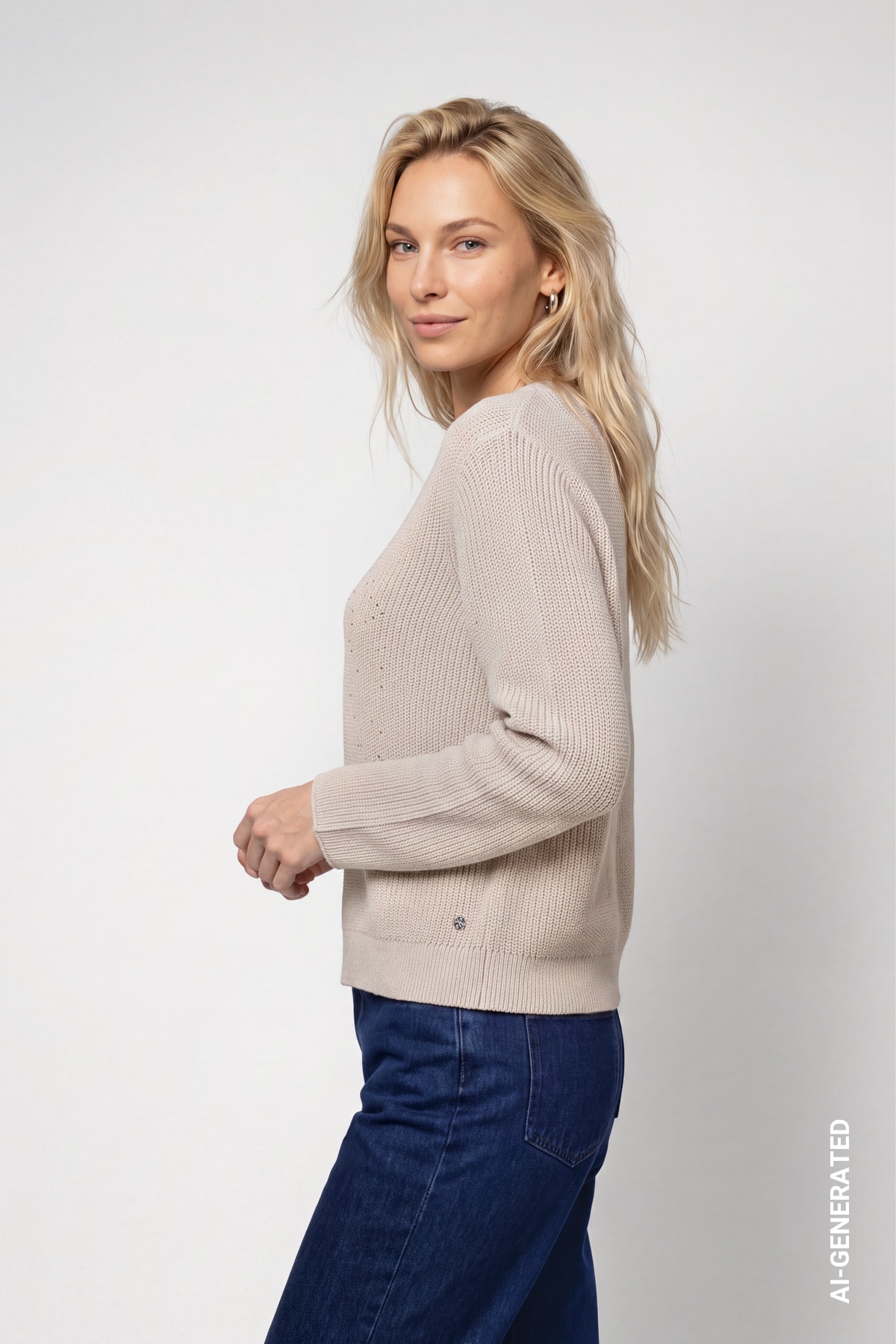 Monari Strickpullover Regular fit mit Rundhalsausschnitt