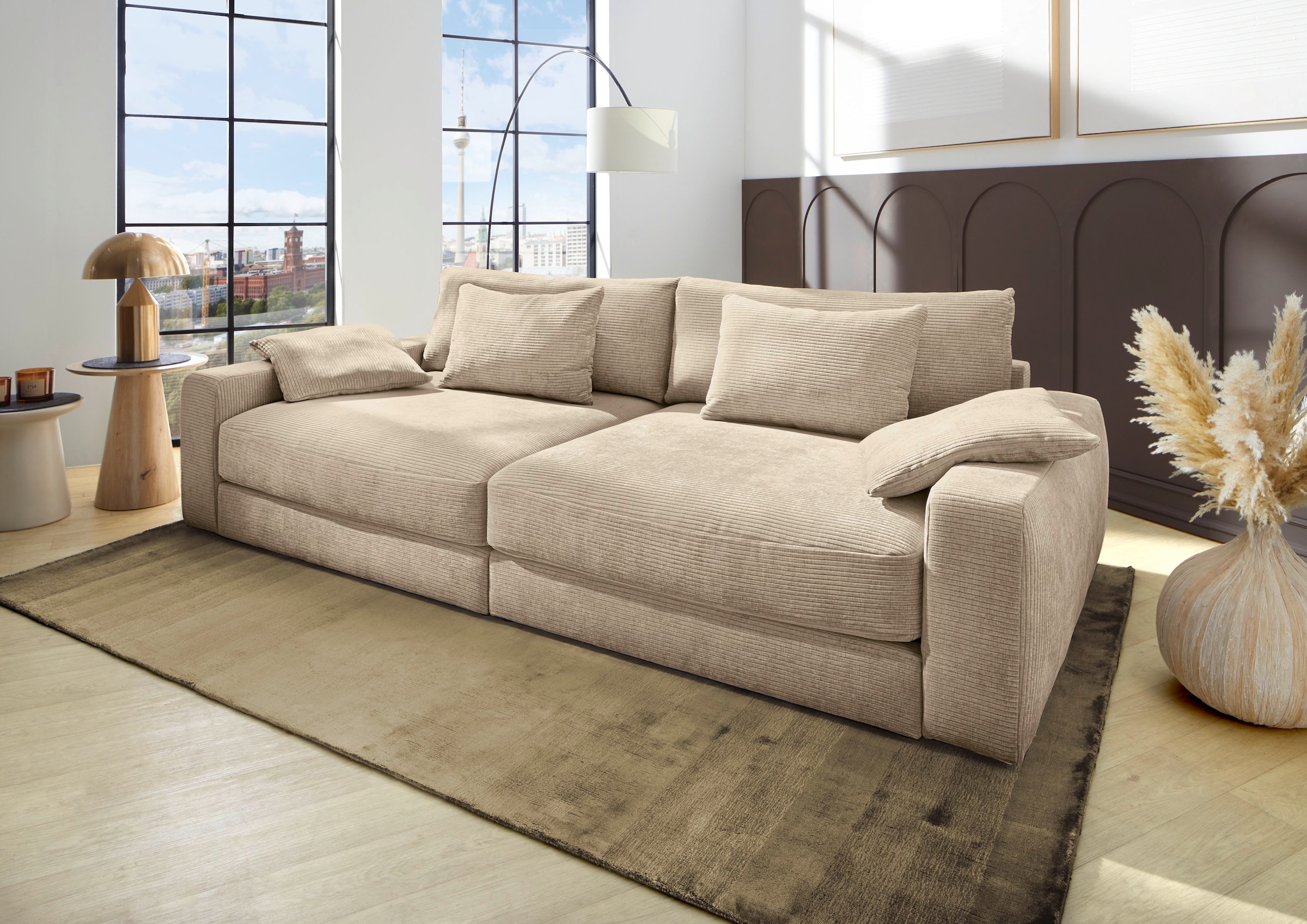 Jockenhöfer Gruppe "Milano XXL, B: 290 cm, Megasofa, Loungesofa" mit Zierkissen, Relaxfläche 120x240 cm, Federkern