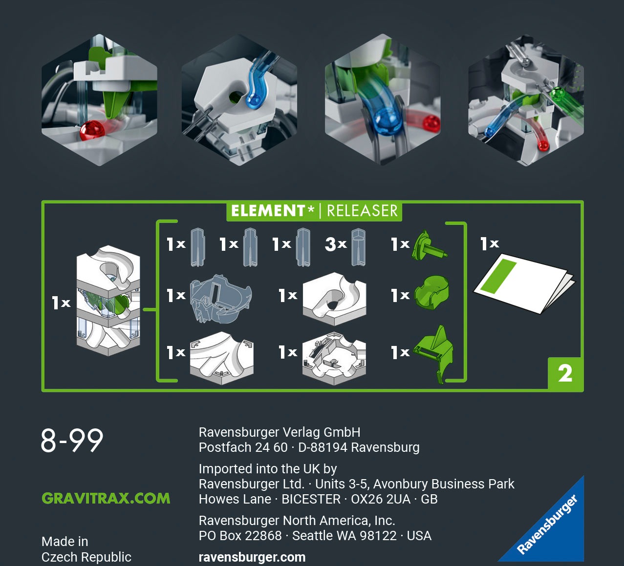 Ravensburger Kugelbahn-Bausatz »GraviTrax PRO Element Releaser«, Made in Europe