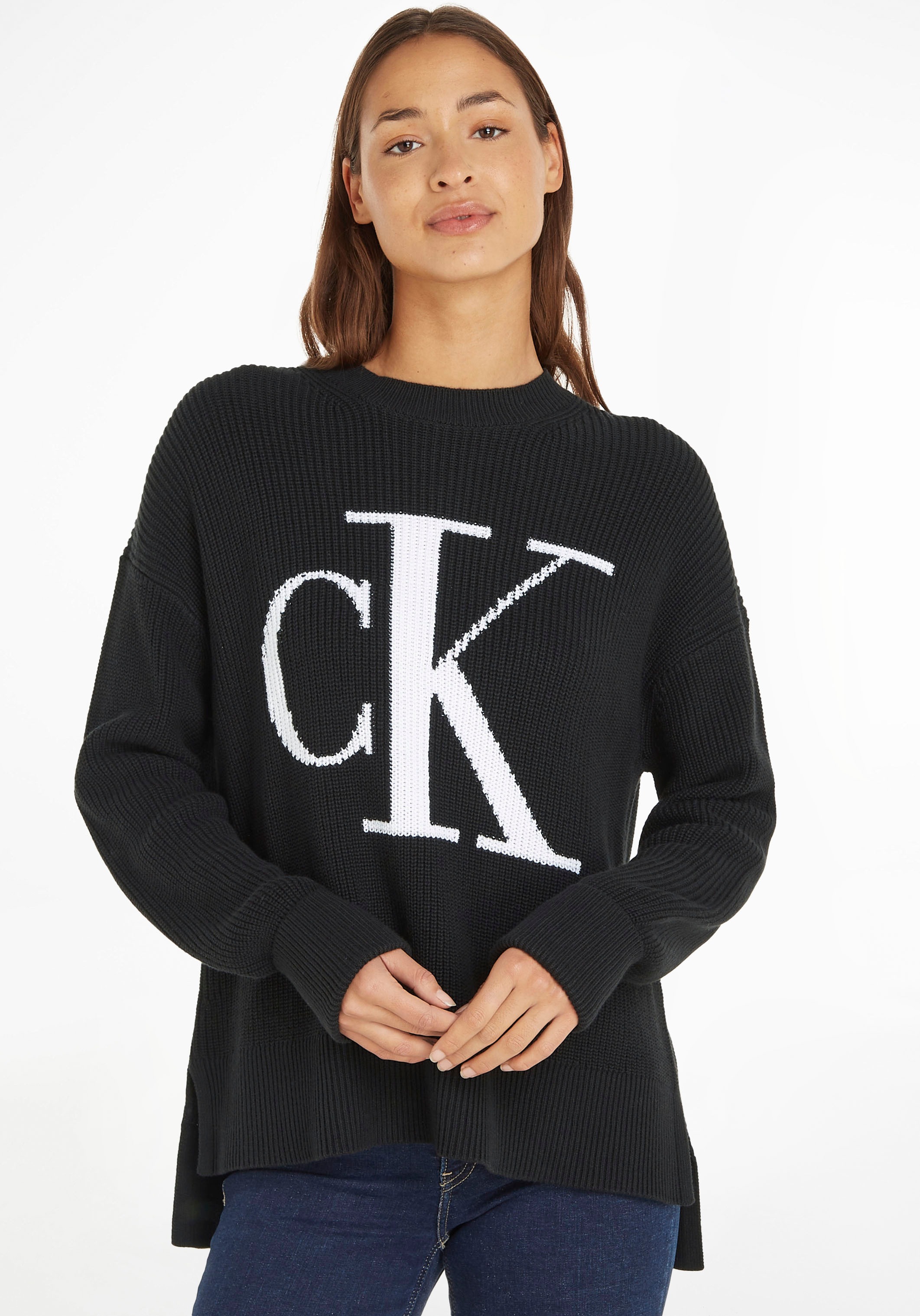 Calvin Klein Jeans Strickpullover LOOSE »CK online SWEATER« INTARSIA BAUR | bestellen