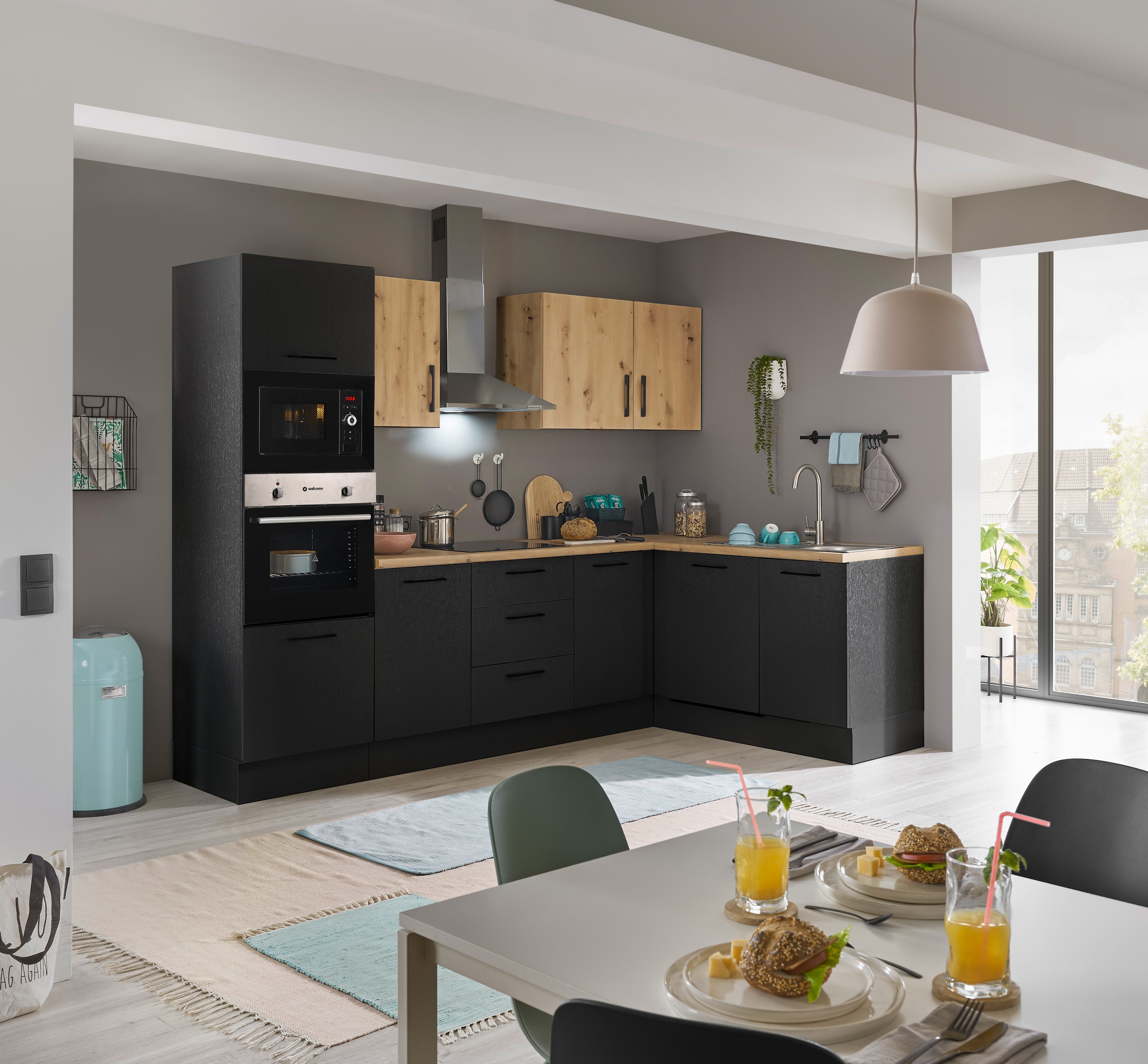 BASIC by Balculina Winkelküche »Turin«, Stellbreite 280x175 cm, wahlweise mit E-Geräten
