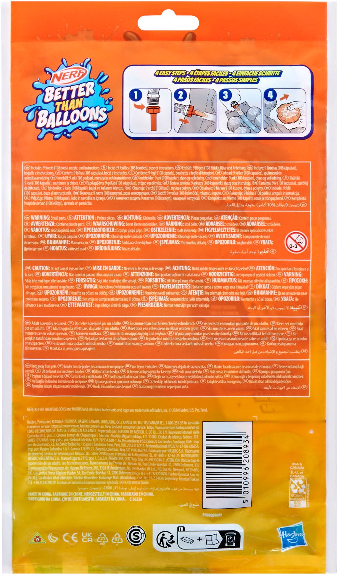 Hasbro Badespielzeug »Nerf, Better Than Balloons Wasserkapseln (108 Stück)«