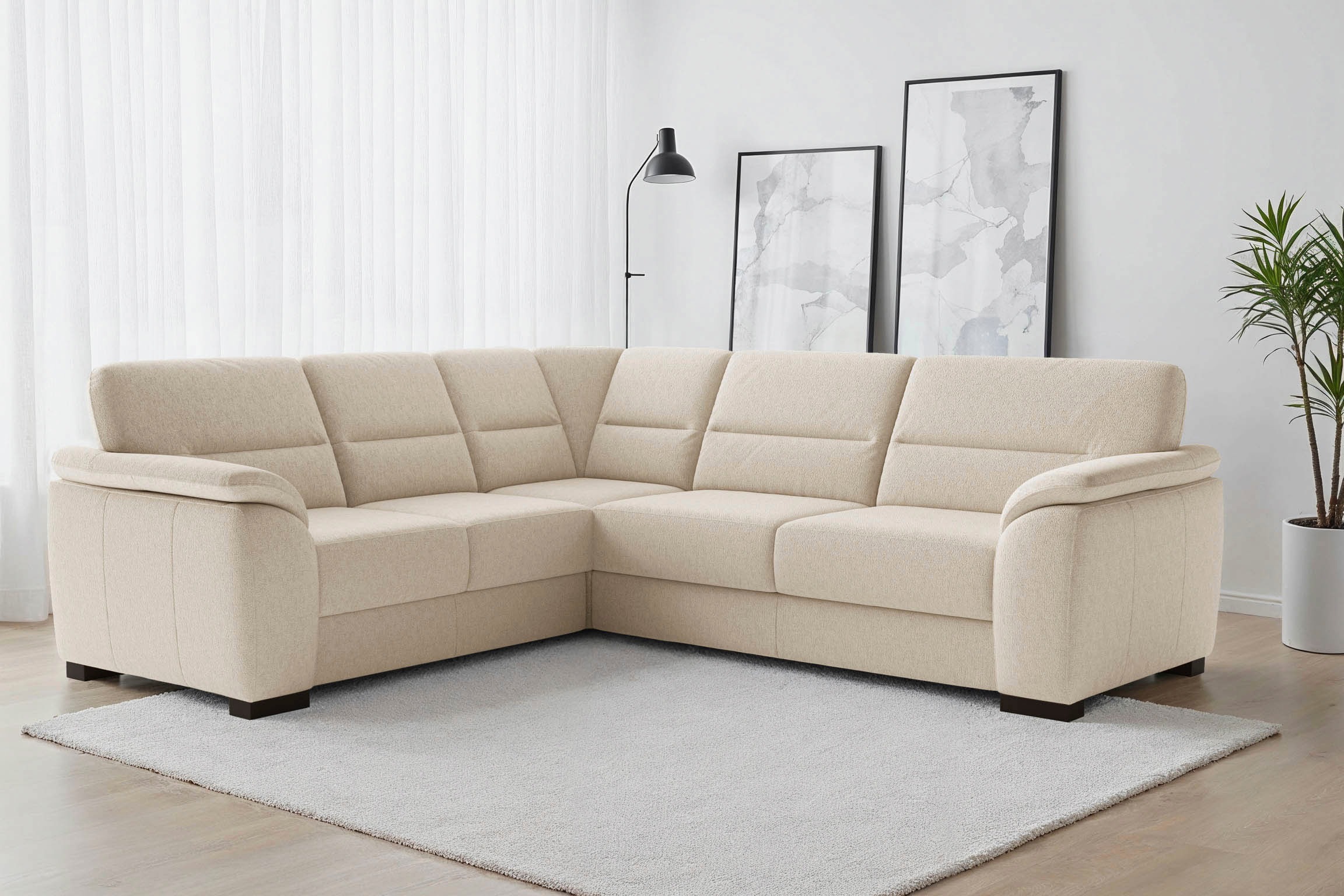 sit&more Ecksofa »Montego L-Form, B: 255 cm« wahlweise mit Bettfunktion und Schubkasten