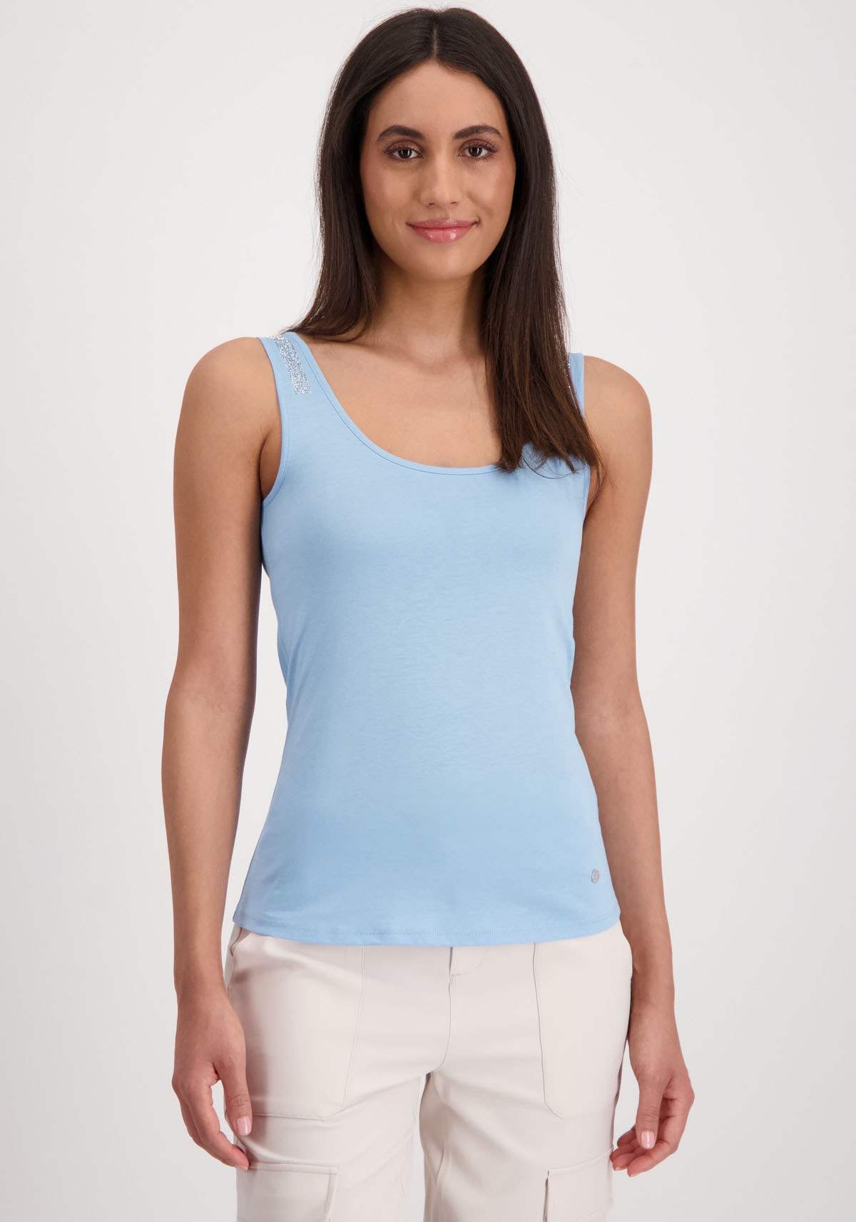 Monari Tanktop "Top Basic Nietenträger", Mit tiefem Rundhalsausschnitt günstig online kaufen