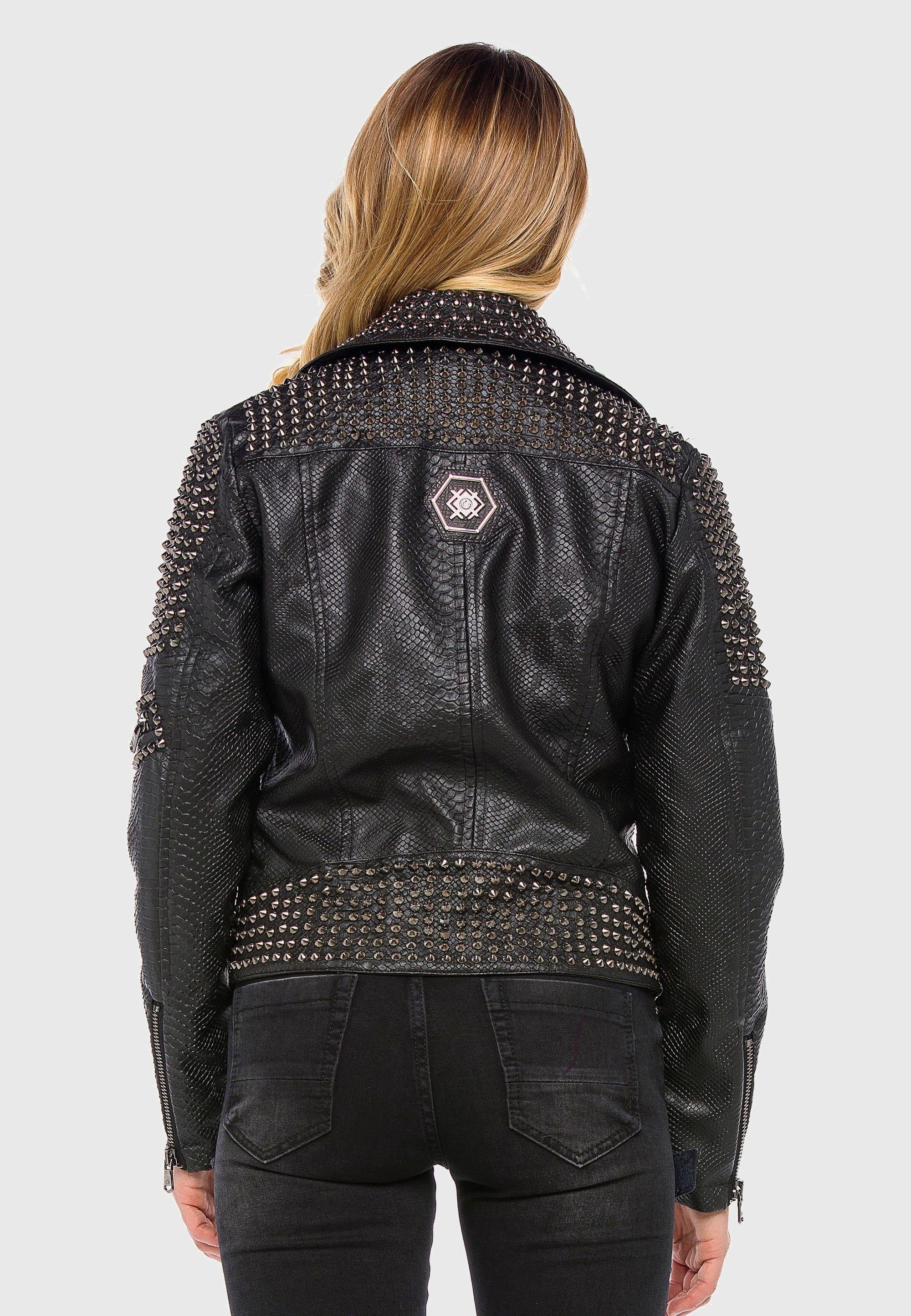 Cipo & Baxx Lederimitatjacke »Jacken«, ohne Kapuze, aus Kunstleder
