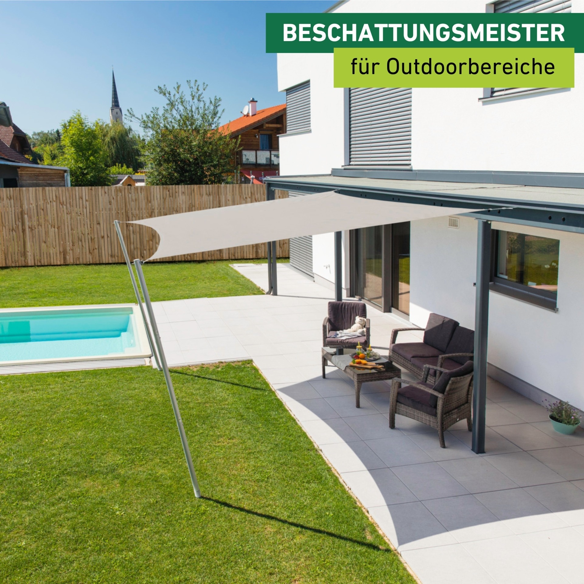 Windhager Sonnensegel »Cannes, Quadrat Segel zur Beschattung von Garten, Terrasse, Balkon« Sonnenschutz 4 x 4 m, erhältlich in anthrazit, grau, taupe oder weiß