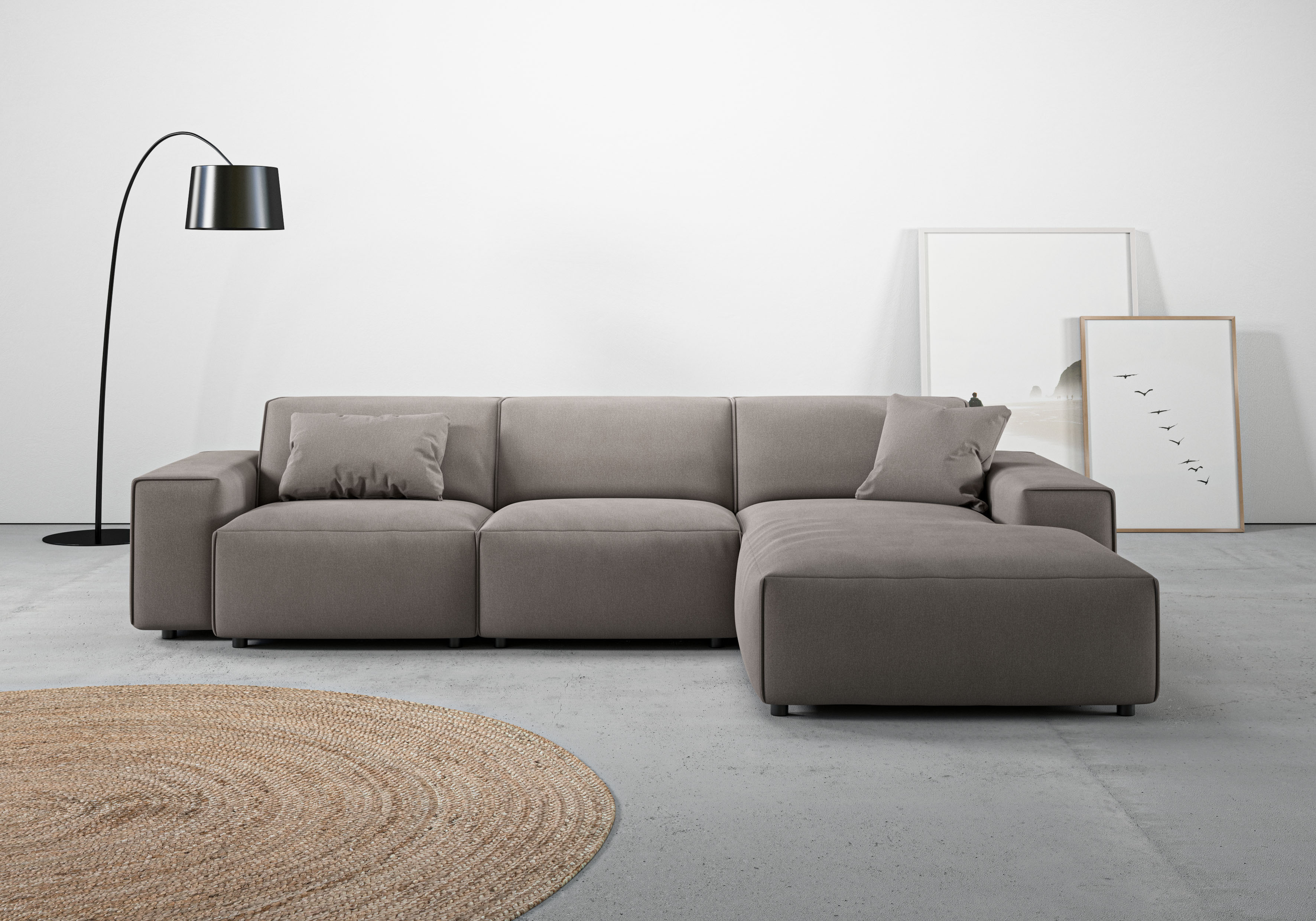 Home affaire Ecksofa "Glimminge auch in Breitcord, Feincord, Bouclé + Easy care-Bezug" L-Form, Breite 294, Zierkissen