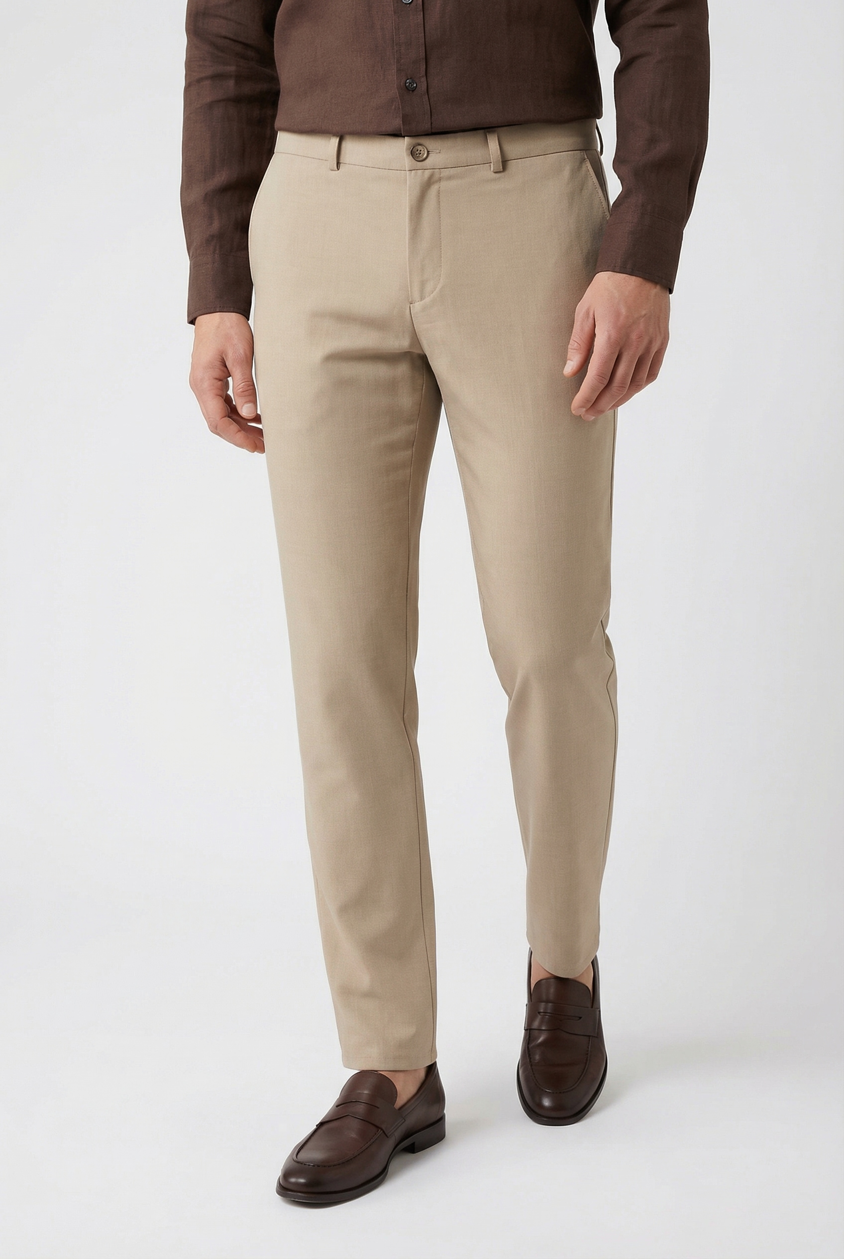 OLYMP Jogg Jersey Toronto Chino Pants Light Beige 38 4