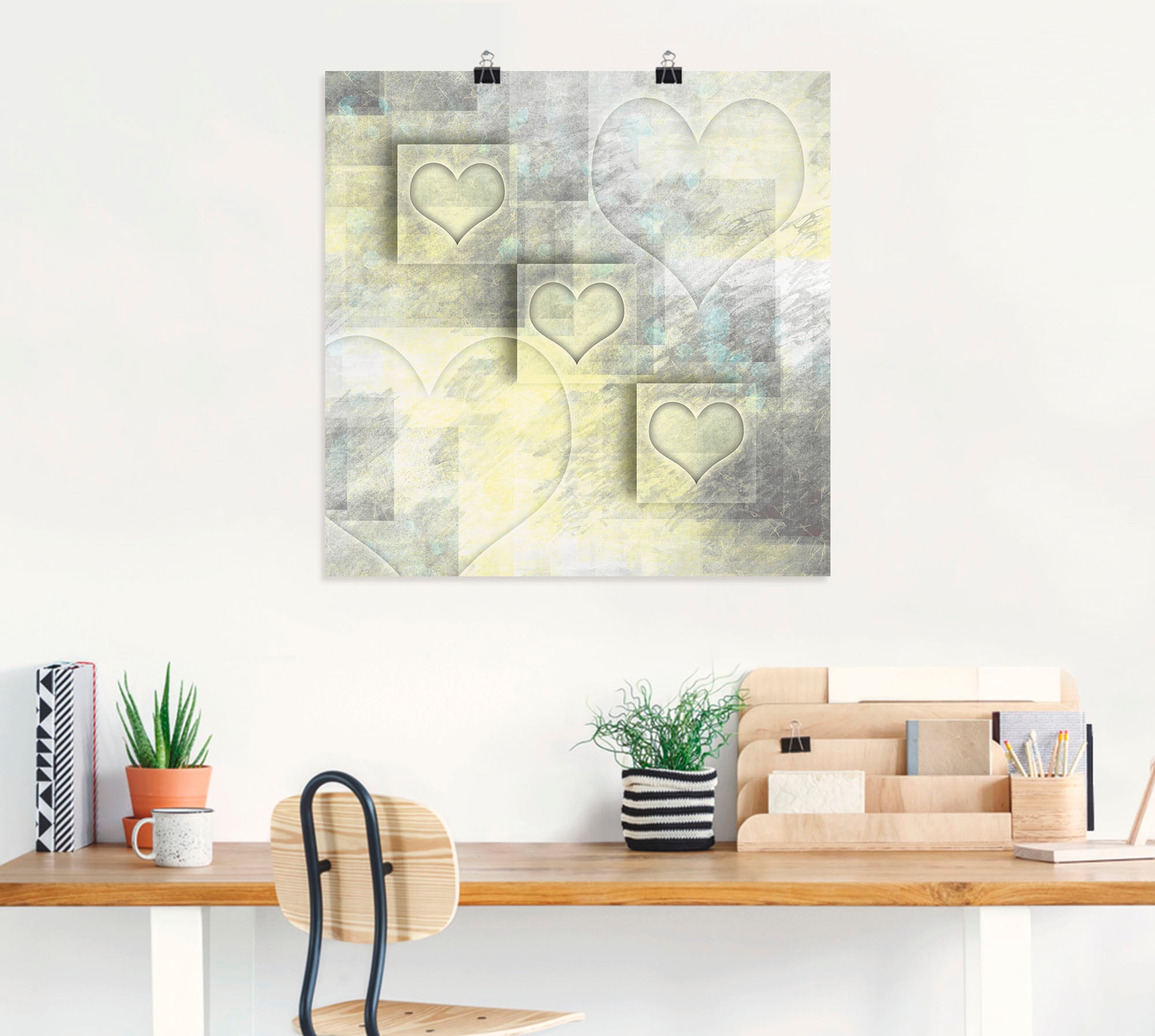 Artland Wandbild »Digitale-Kunst Herzen«, Herzen, (1 St.), als Alubild, Outdoorbild, Leinwandbild in verschied. Größen