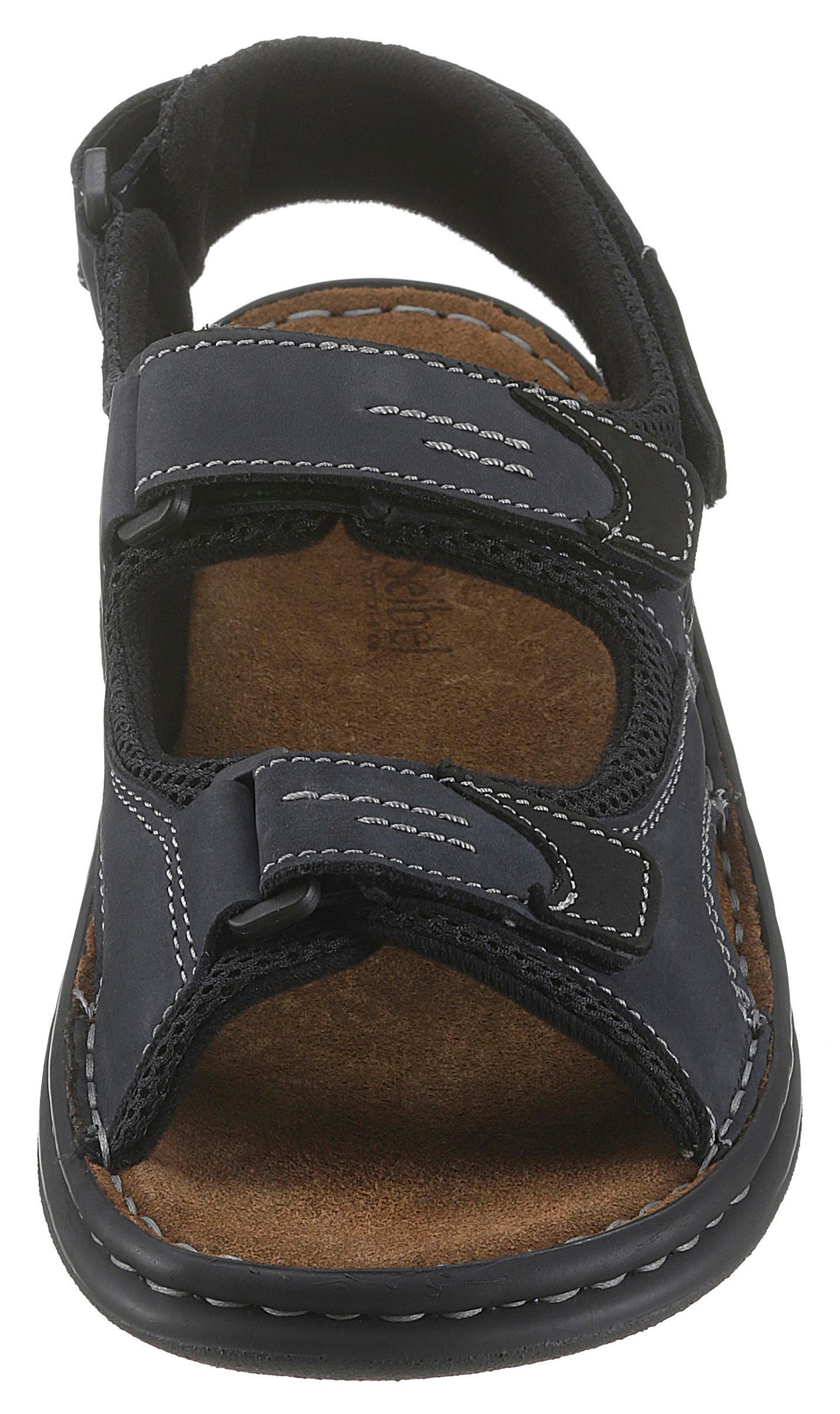 Sandale JOSEF SEIBEL "FRANKLYN", Herren, Gr. 45, blau (navy, schwarz), Nubukleder, Textil, Schuhe Sandale, Sommerschuh, Klettschuh, Freizeitsandale, mit Kontrastnähten 3