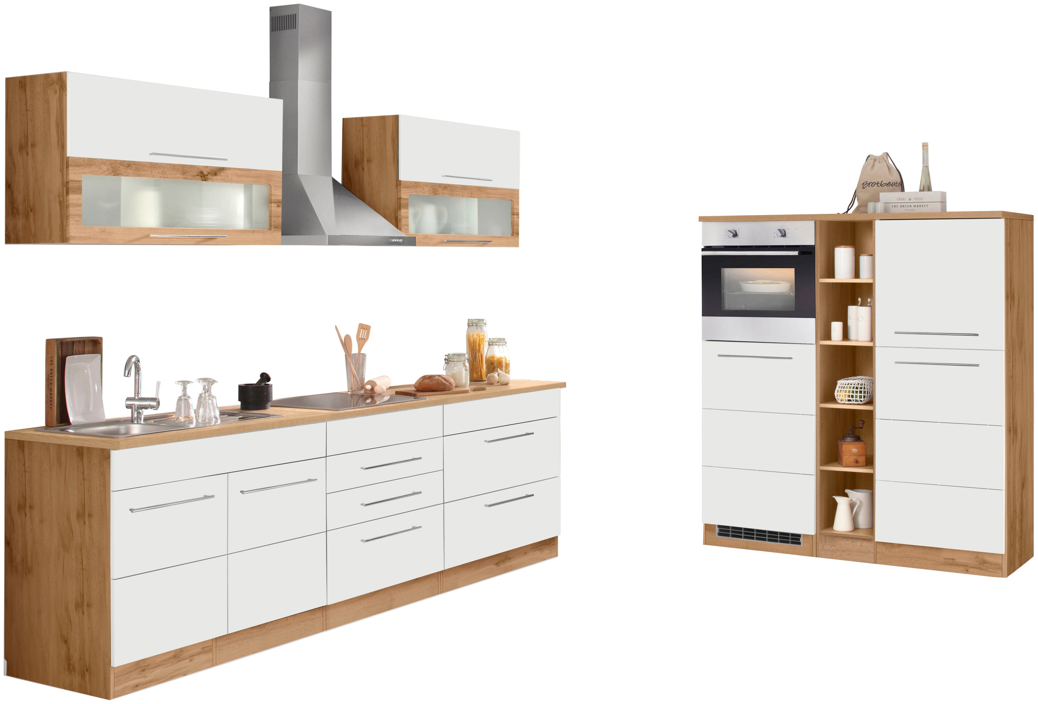 KOCHSTATION "KS-Wien" Breite 430 cm, wahlweise mit E-Geräten und Induktion