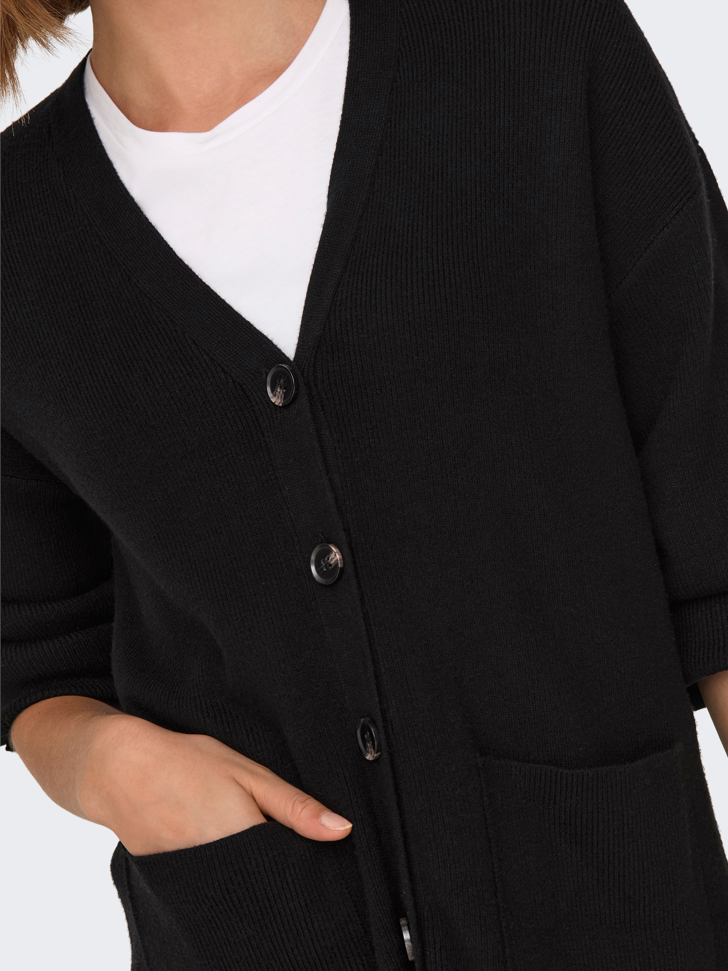 ONLY Strickjacke »ONLKATIA LS RIB V LOOSE CARDIGAN CC KNT«