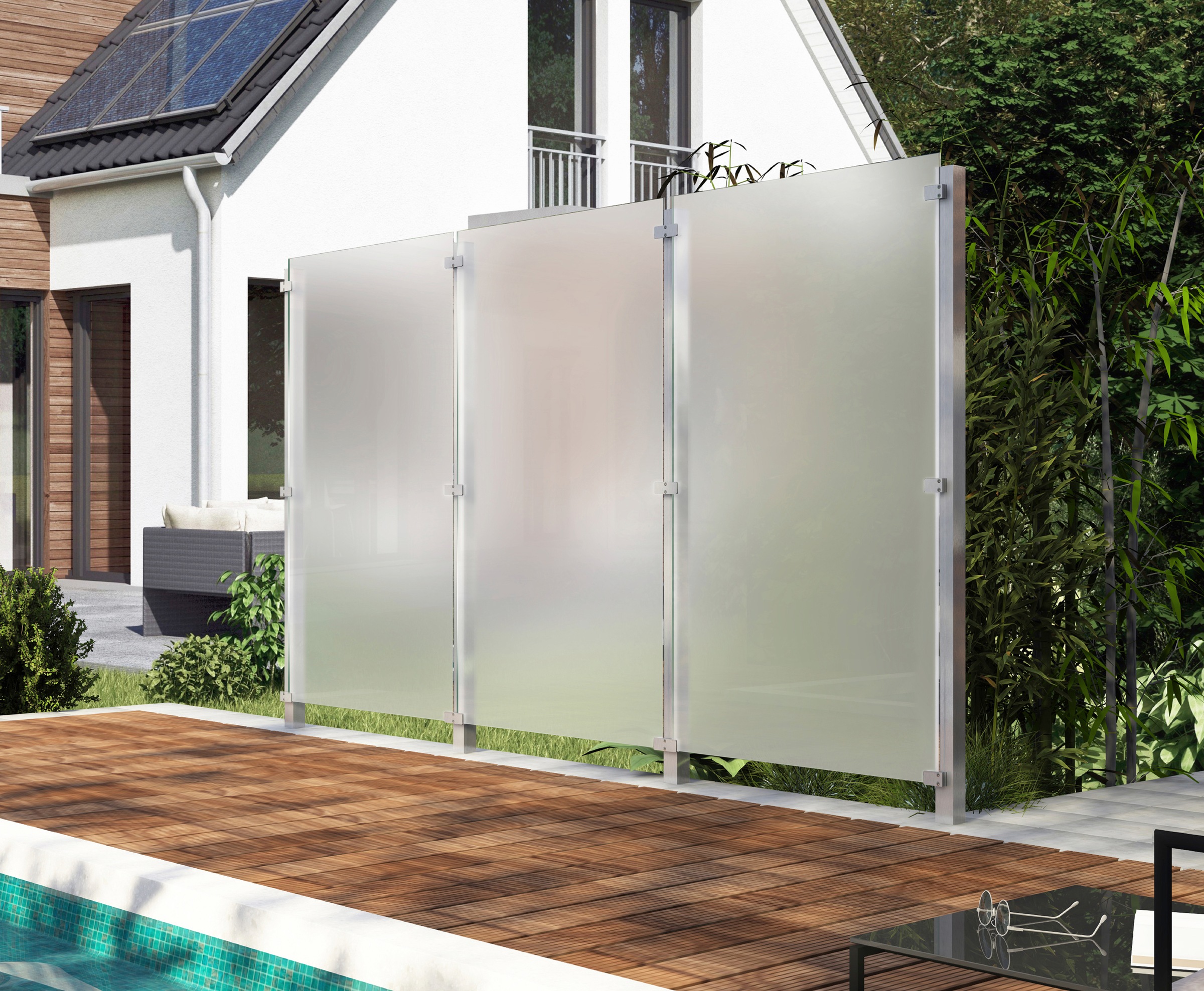 STAKET PRO Zaun Glaszaun, Gesamtlänge: 3,225 m, 4 Pfosten günstig online kaufen