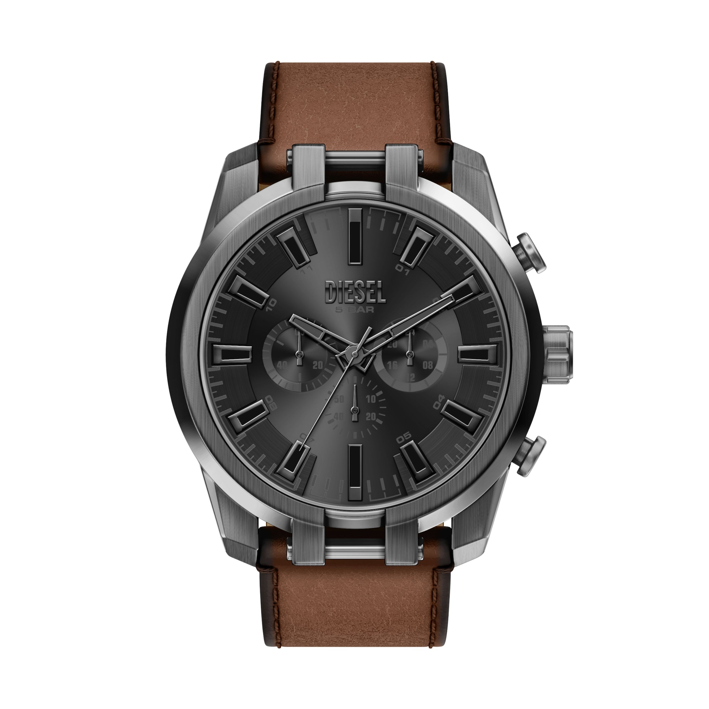 Diesel Chronograph »Split« Quarzuhr, Armbanduhr, Lederarmband, analog, Stoppfunktion