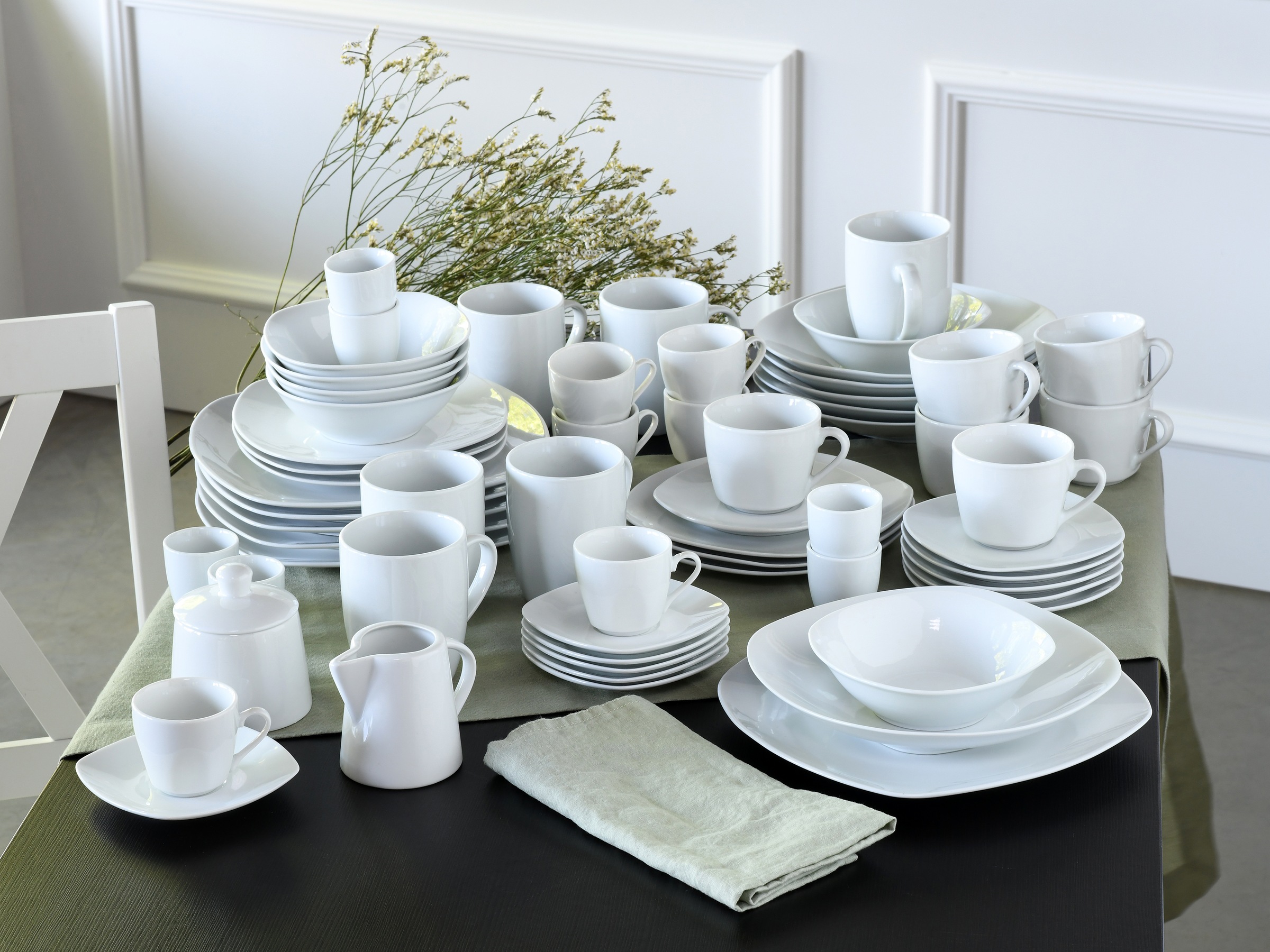 CreaTable Kombiservice "Square Weiß, Kombi-Service 62-tlg" Daily Use, Zeitl günstig online kaufen