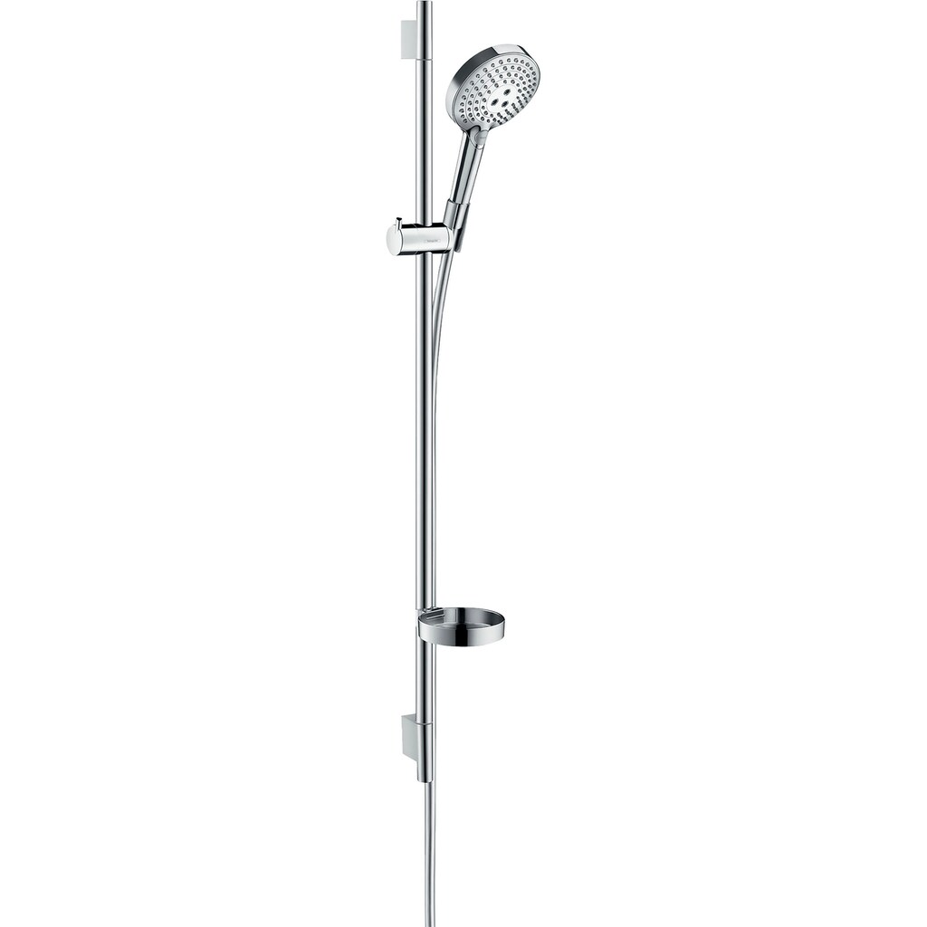 hansgrohe Brausegarnitur »Raindance Select S«, (Komplett-Set), 12cm, PowderRain mit Duschstange 90cm, chrom