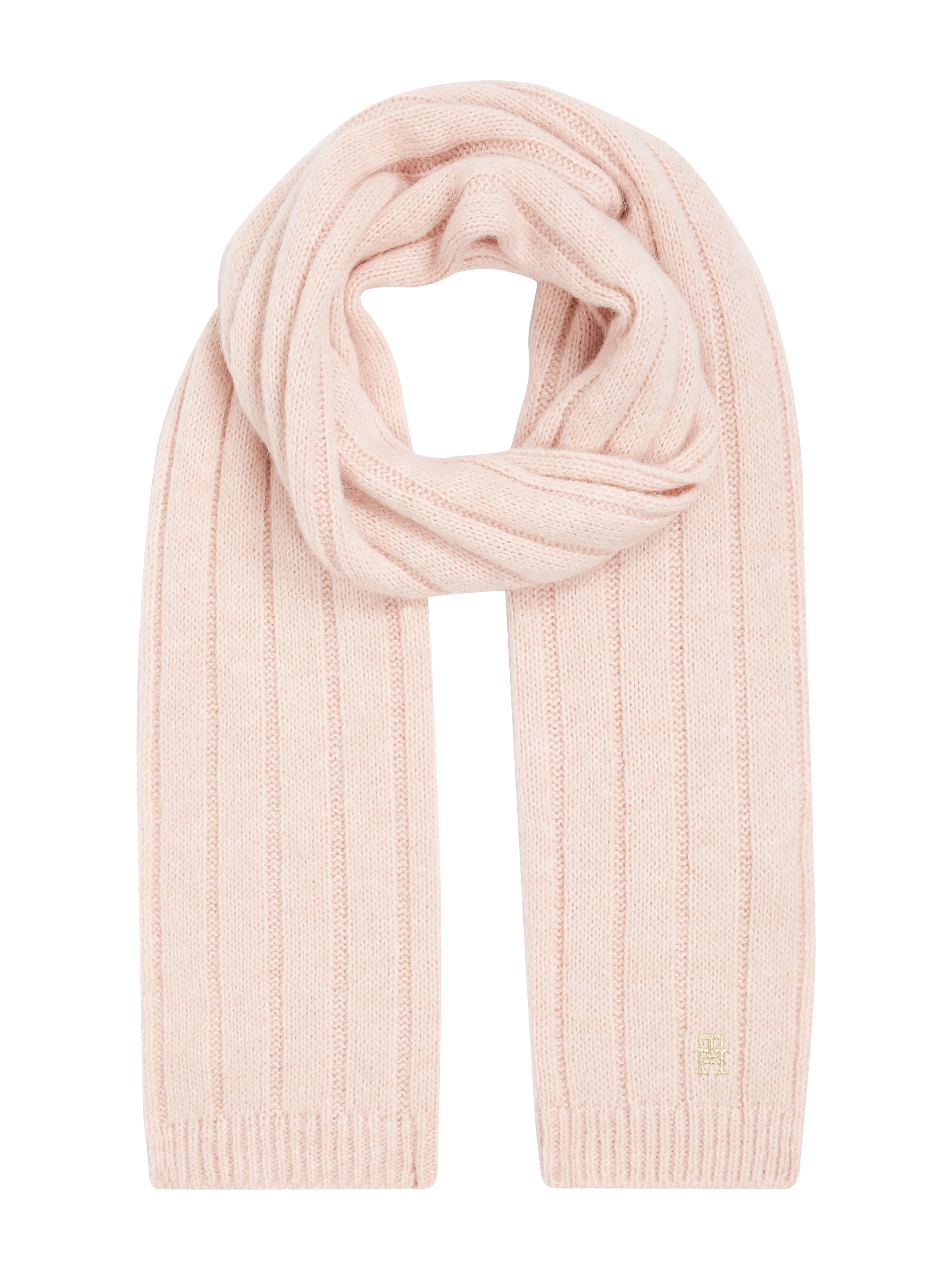 Strickschal »TH TIMELESS SCARF«, Rippstrick-Schal mit Monogramm