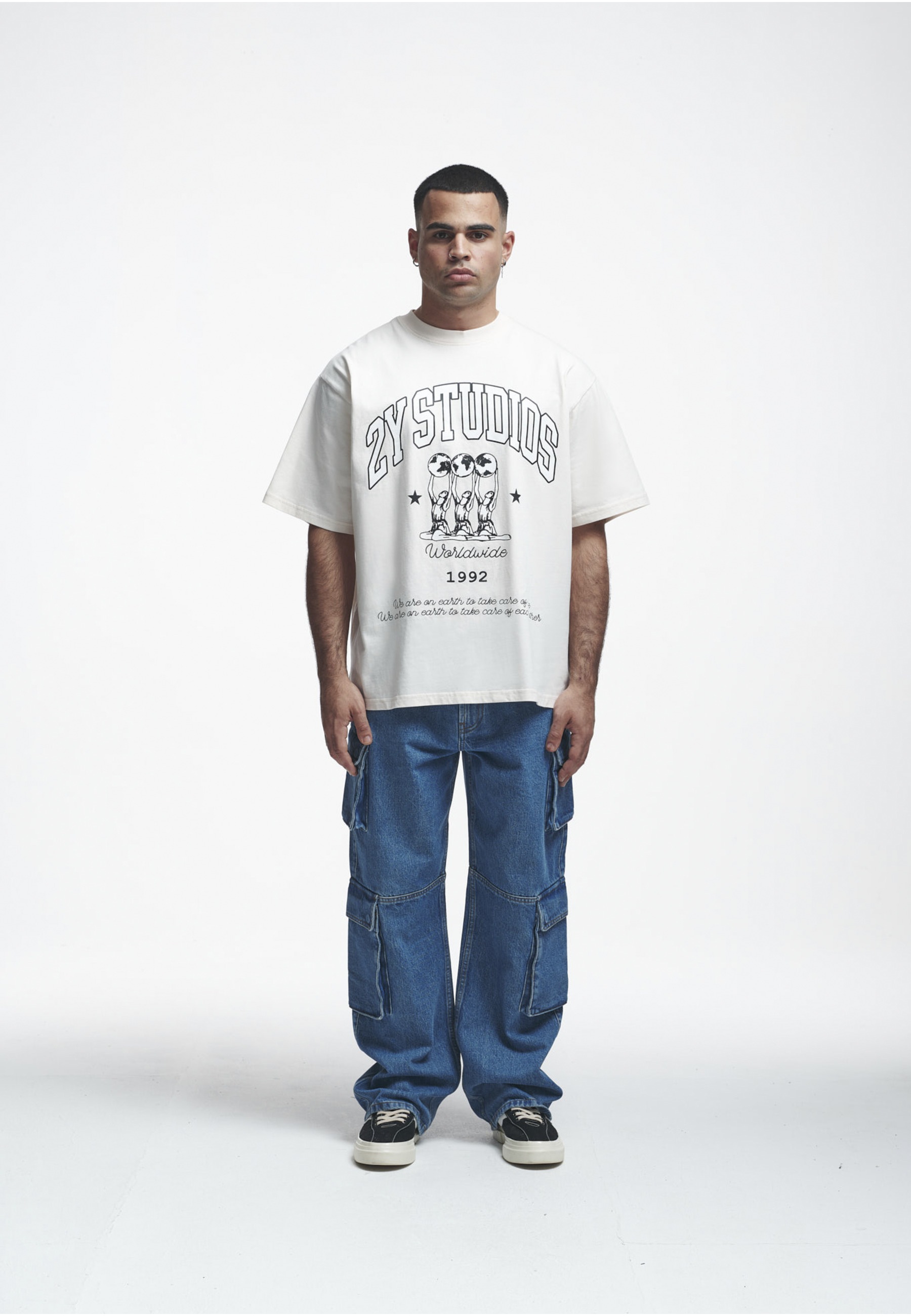 2Y Studios T-Shirt »2Y Studios Herren 2Y Globus Oversize Tee« 1 Stk.