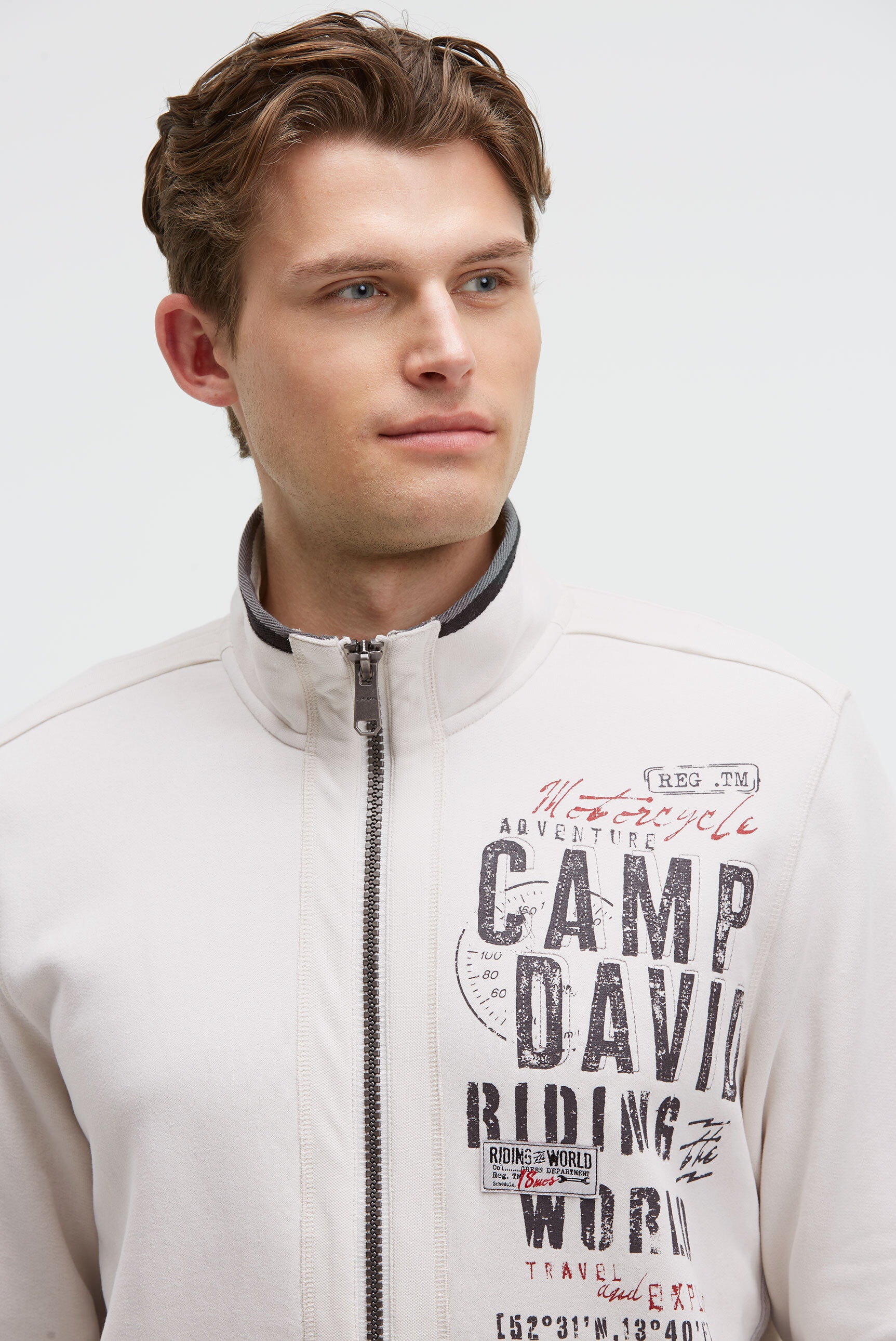 CAMP DAVID Sweatjacke, mit Stehkragen