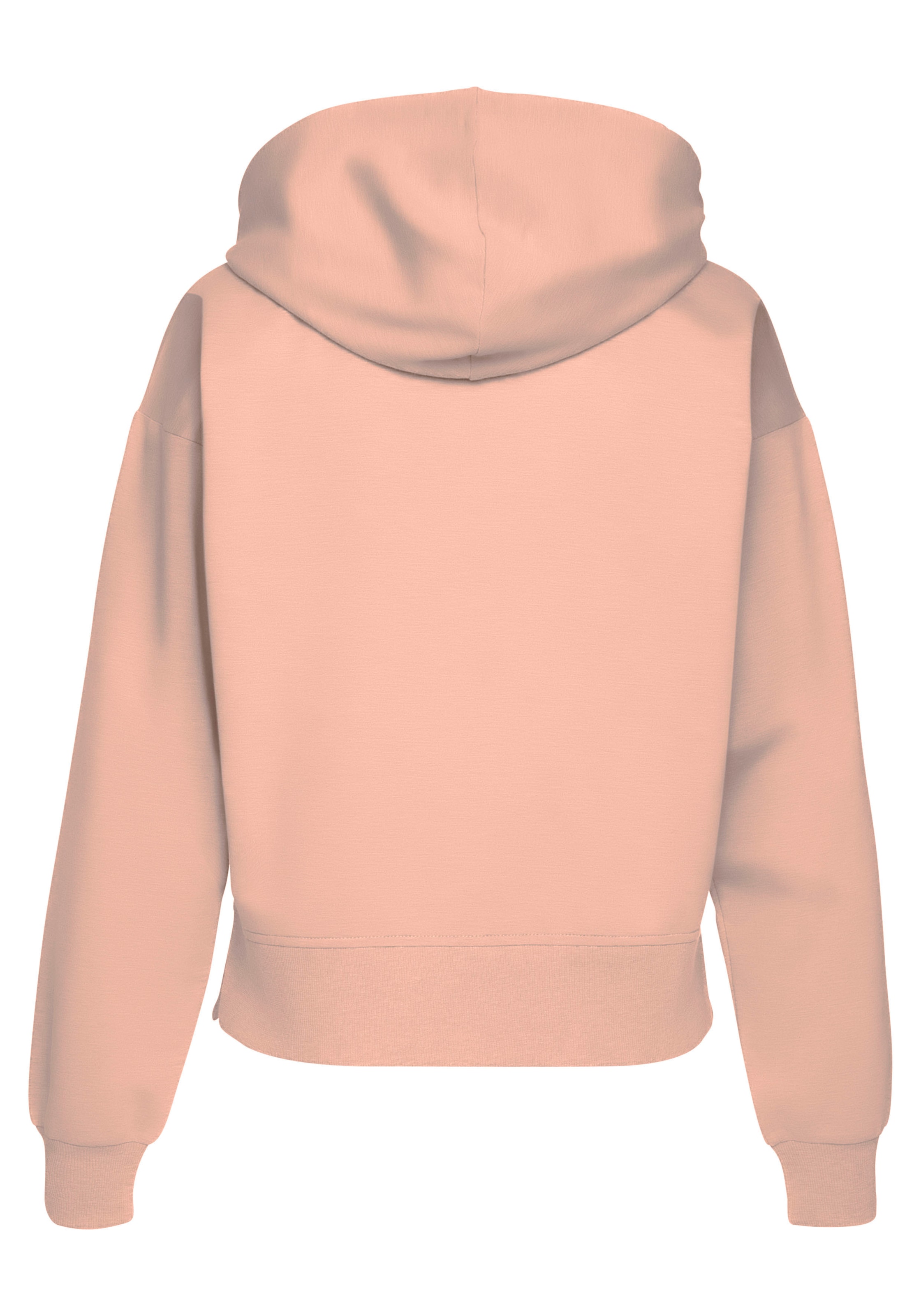 LASCANA Kapuzensweatjacke, mit kupferfarbenen Reißverschluss und Logostickerei, Loungewear