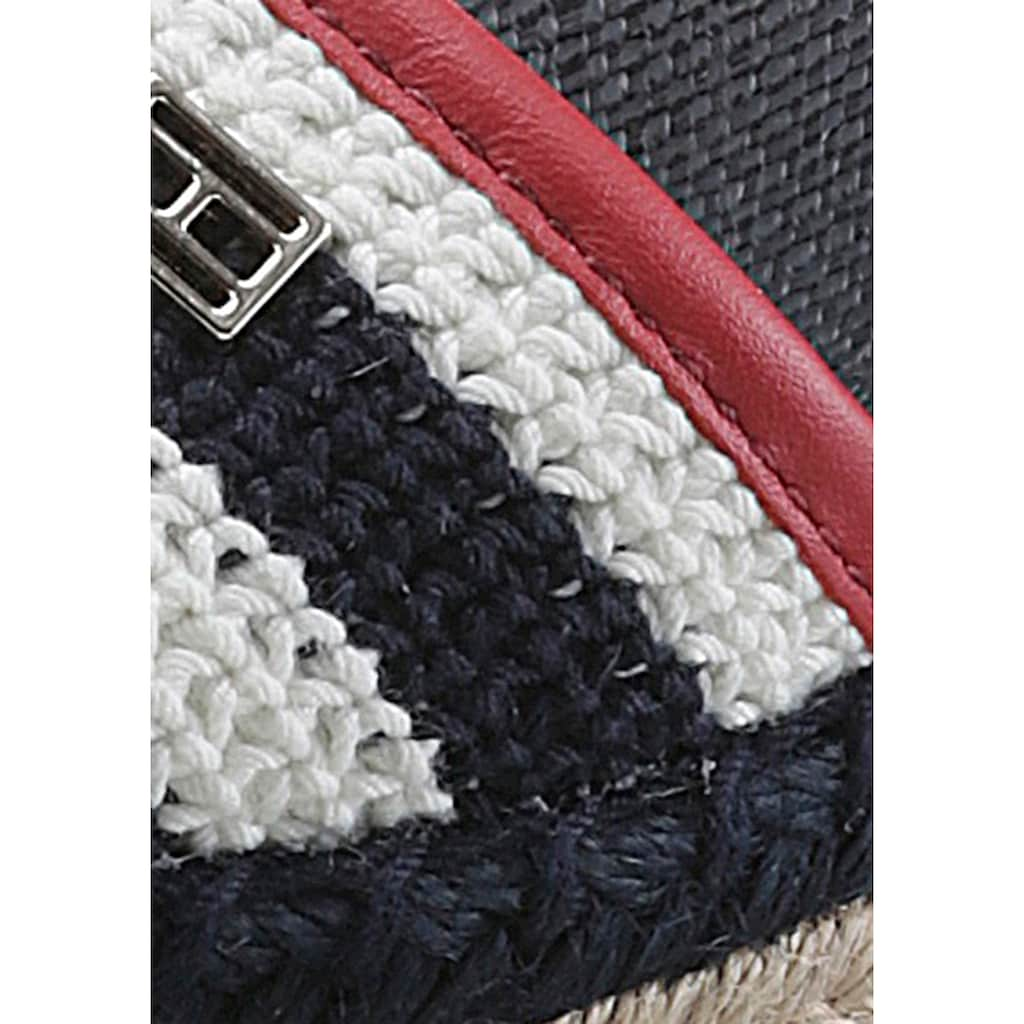 Tommy Hilfiger High-Heel-Sandalette »FEMININE CROCHET HIGH WEDGE«, mit verstellbarer Schnalle